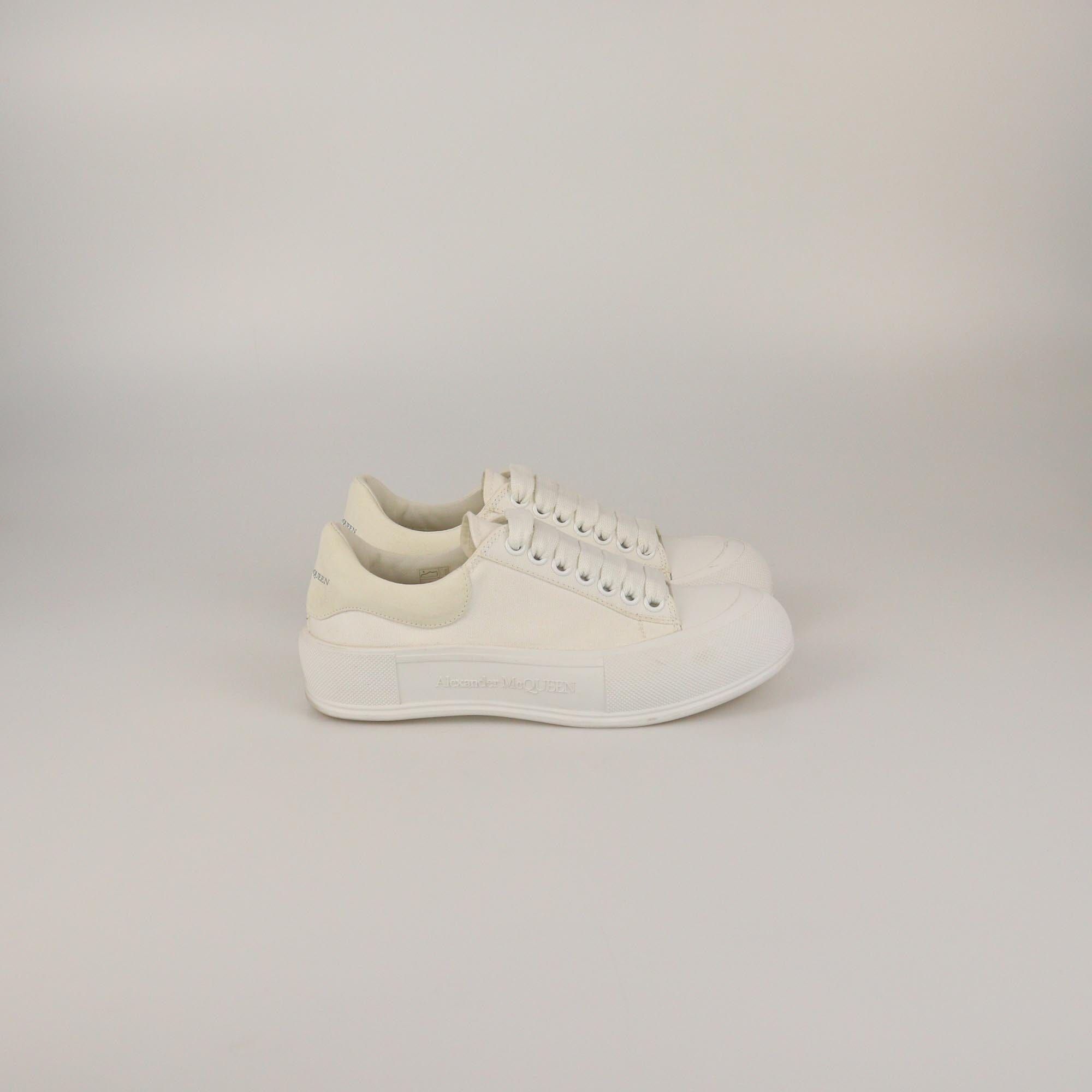 Alexander McQueen White Deck Plimsoll Sneakers Womens Alexander McQueen