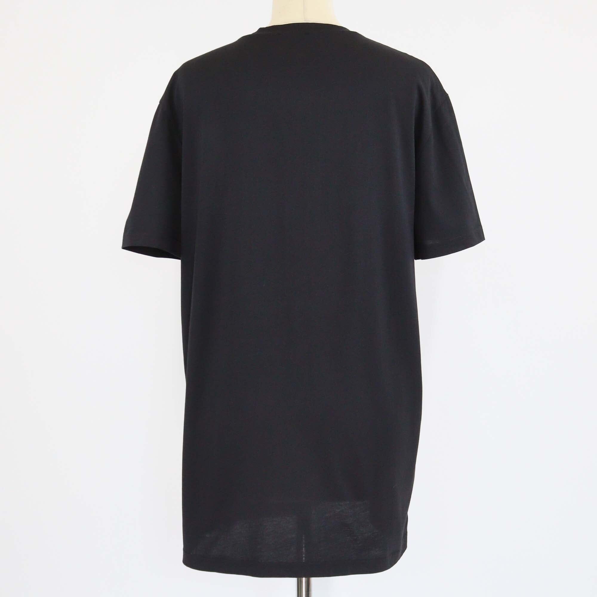 Balmain Black Tweed Logo Embroidered Crew Neck T Shirt Mens Balmain