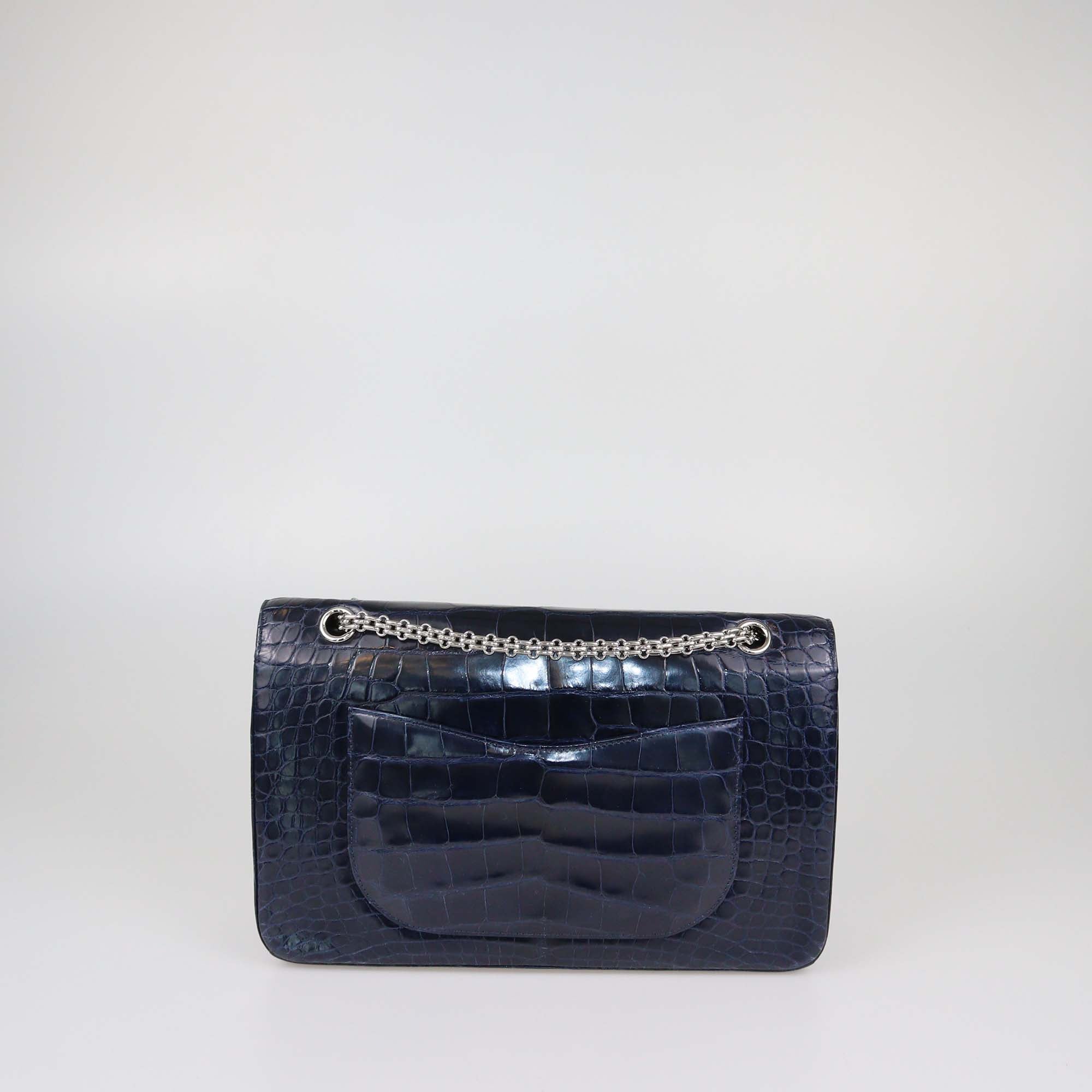 Chanel Navy Blue Alligator 227 Reissue 2.55 Flap Bag