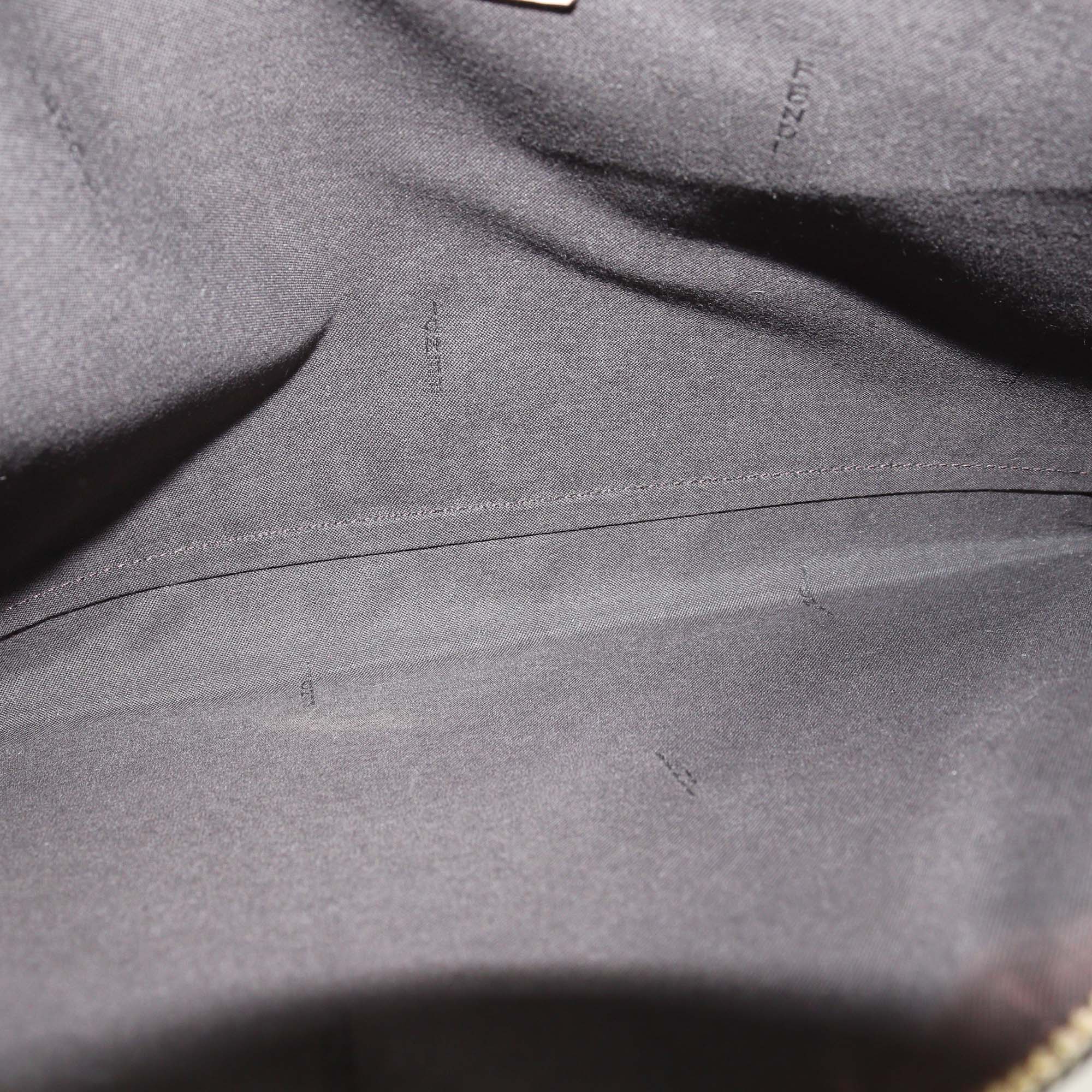 Fendi Beige Leather Large Script Flat Pouch