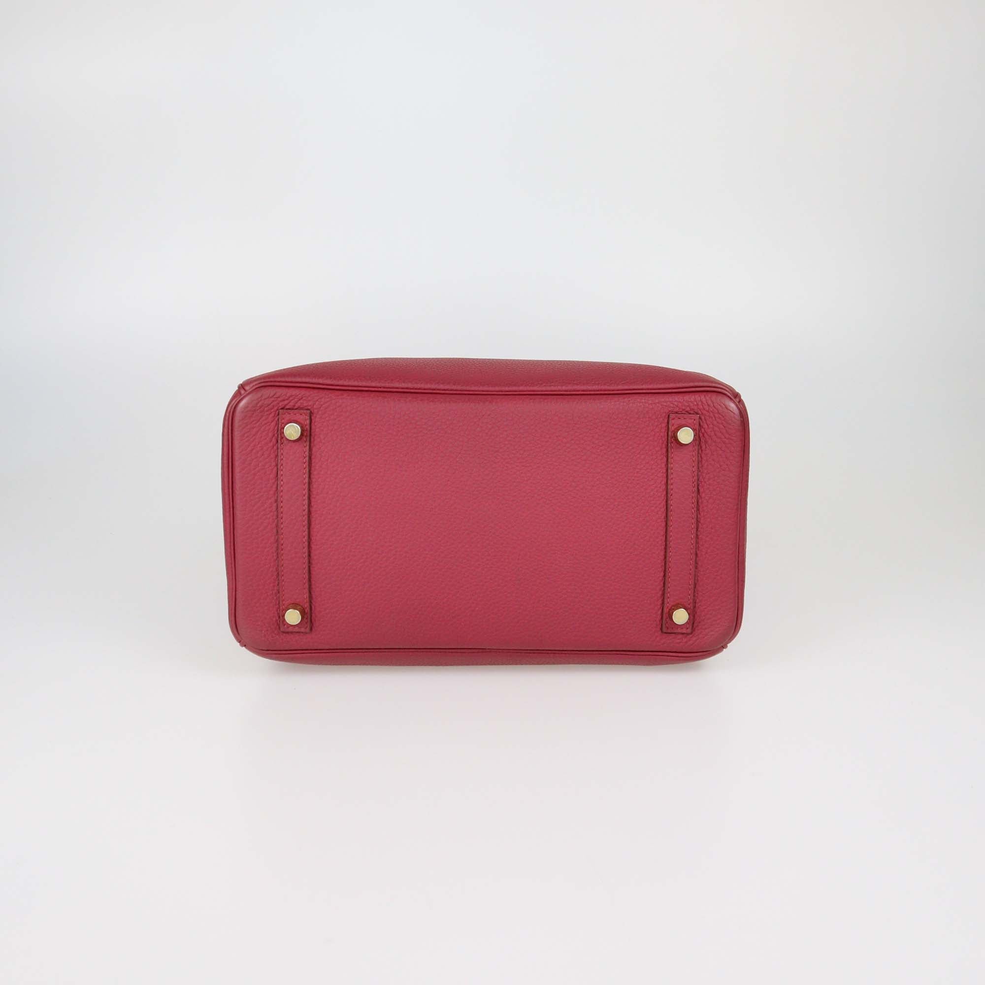 Hermes Rouge Grenat Togo Leather Gold Hardware Birkin 30 Bag