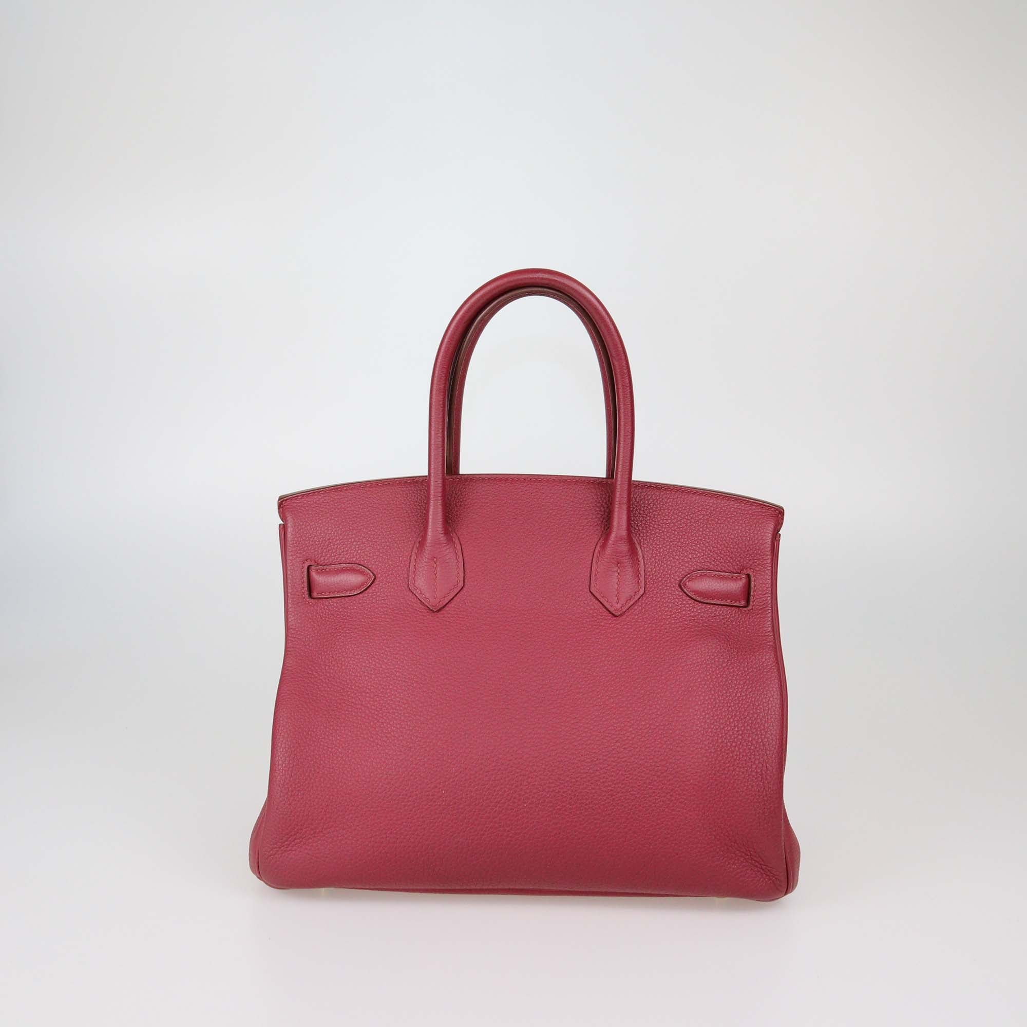 Hermes Rouge Grenat Togo Leather Gold Hardware Birkin 30 Bag