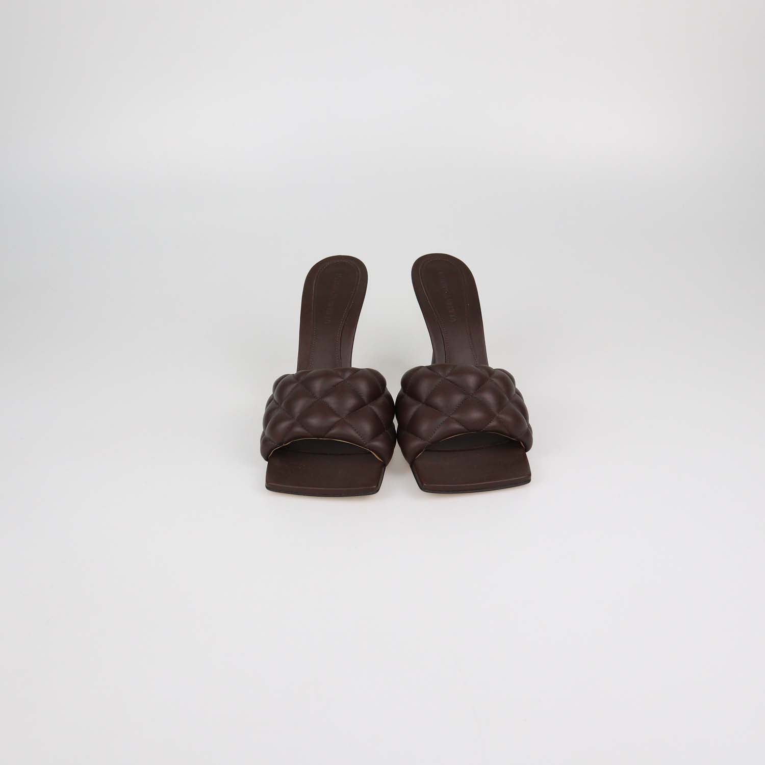 Bottega Veneta Dark Brown Quilted Padded Leather Lido Sandals