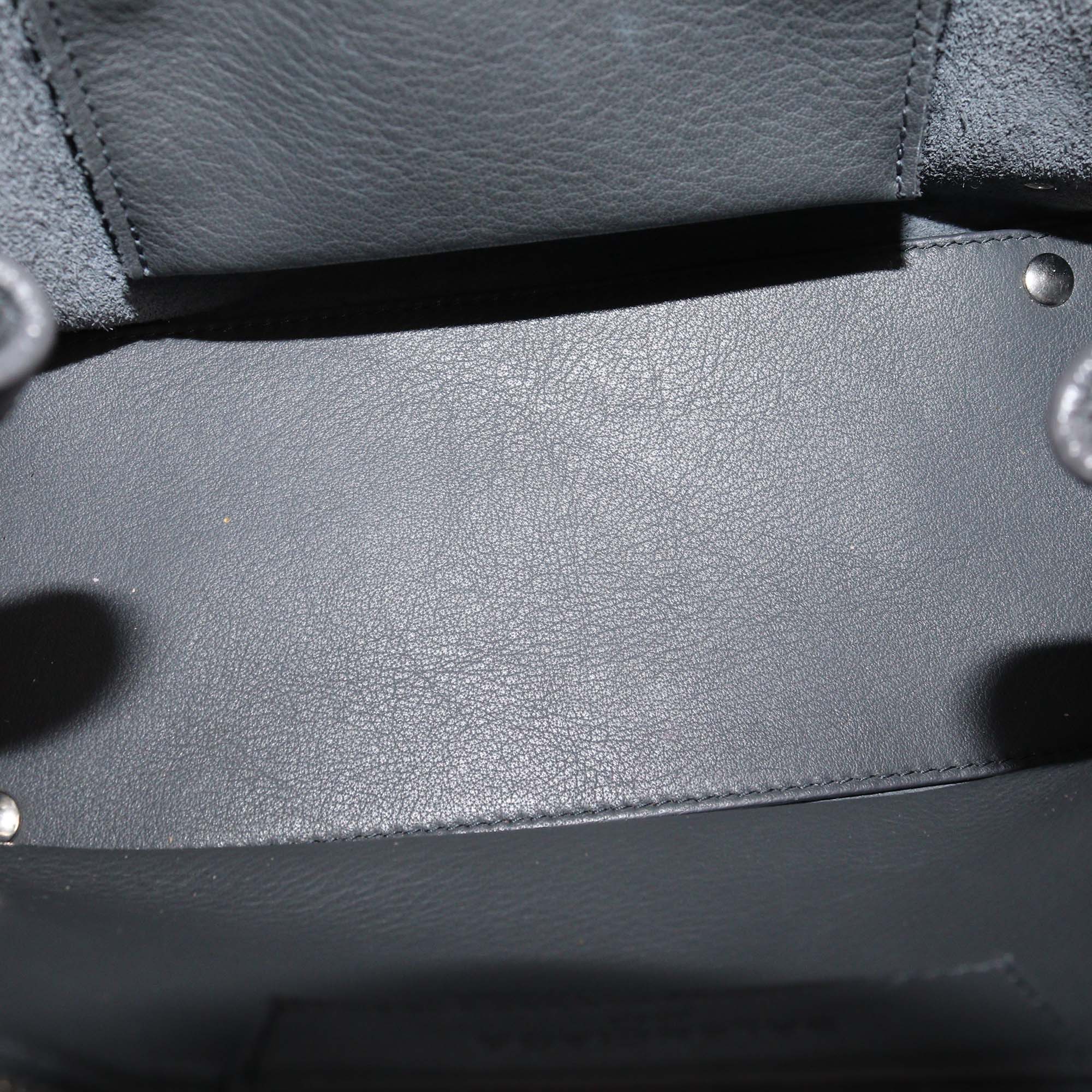 Balenciaga Dark Grey Leather Papier A6 Side Zip Tote