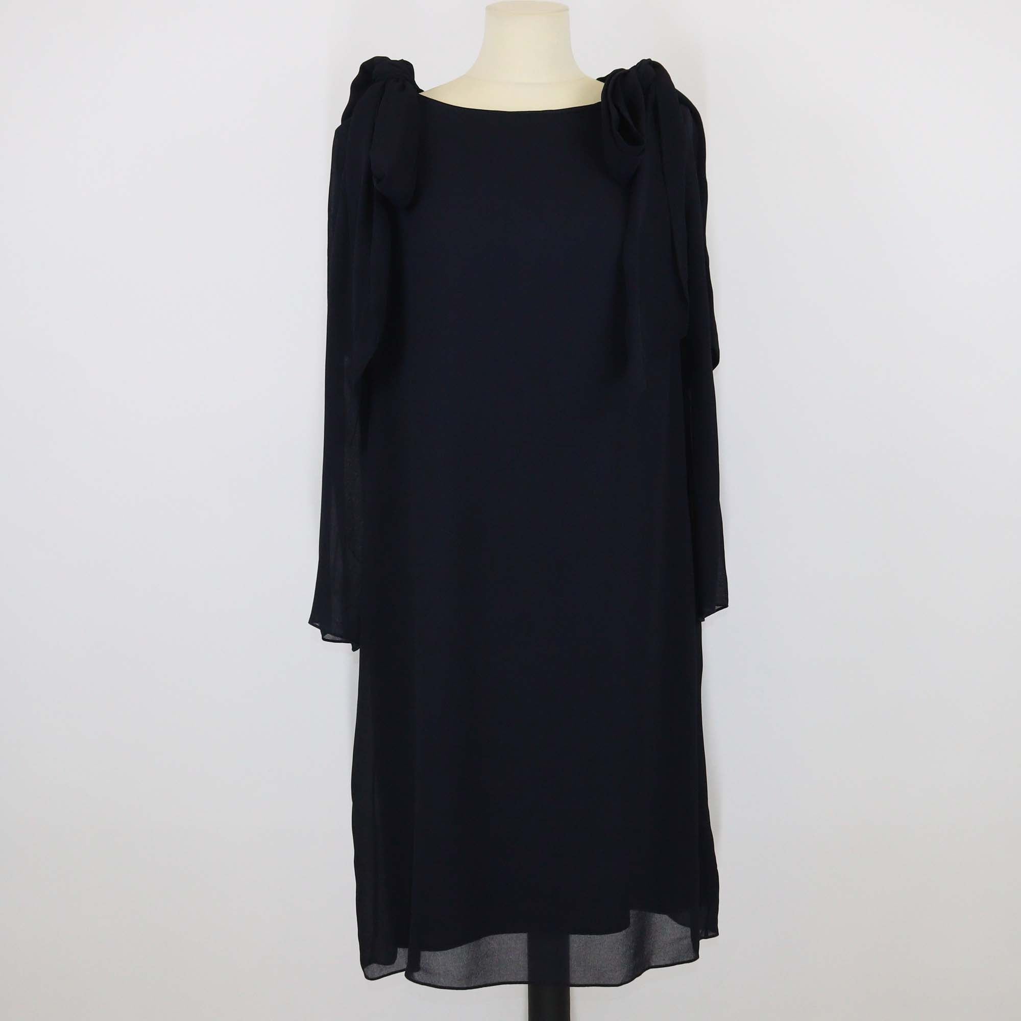 Chloe Anthracite Blue Viscose Robe Dress