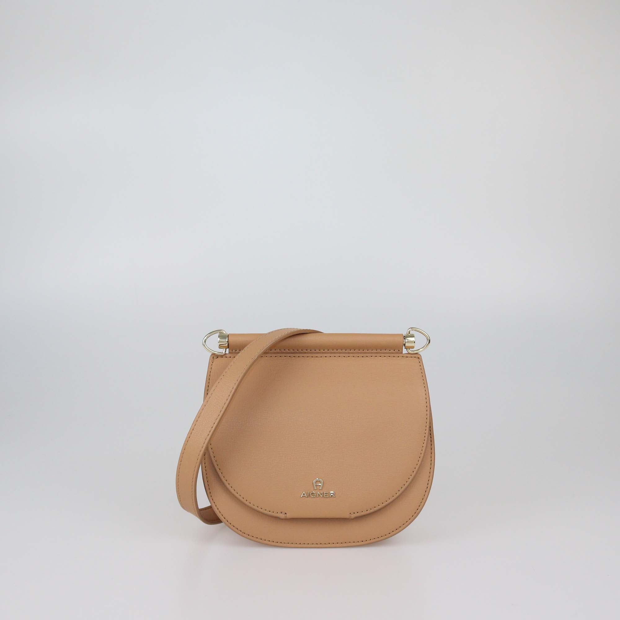 Aigner Tan Leather Mini Diane Crossbody Bag