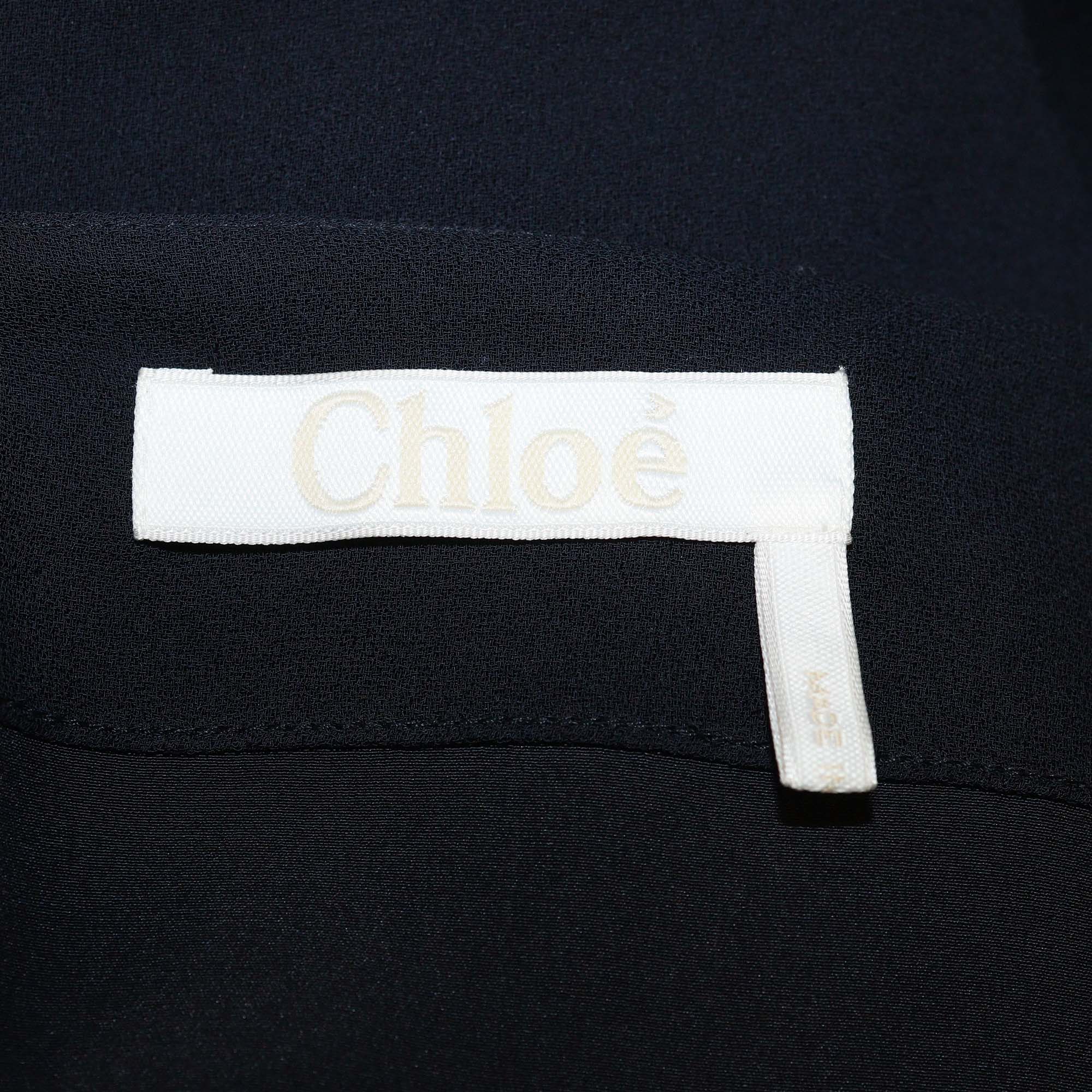 Chloe Anthracite Blue Viscose Robe Dress