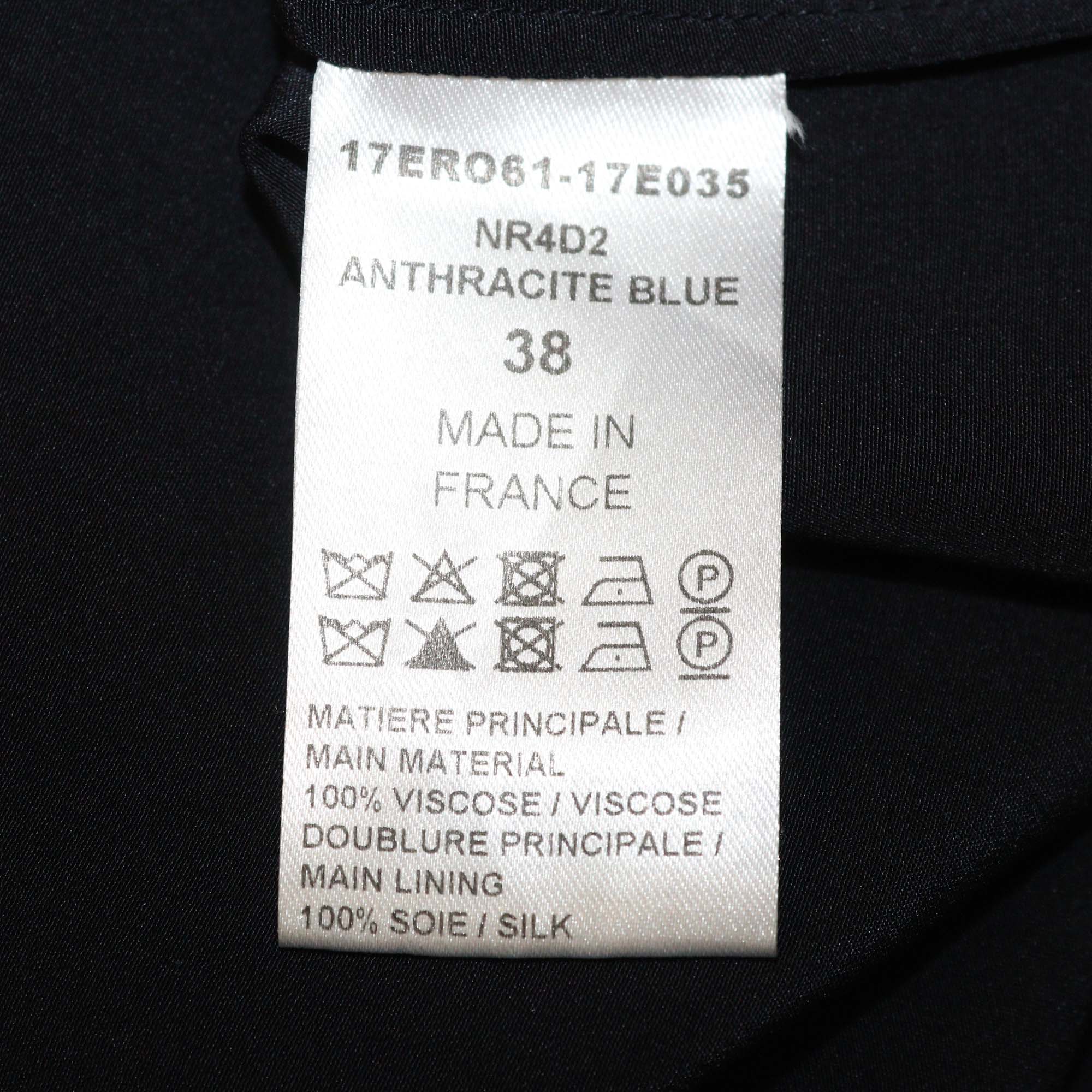 Chloe Anthracite Blue Viscose Robe Dress