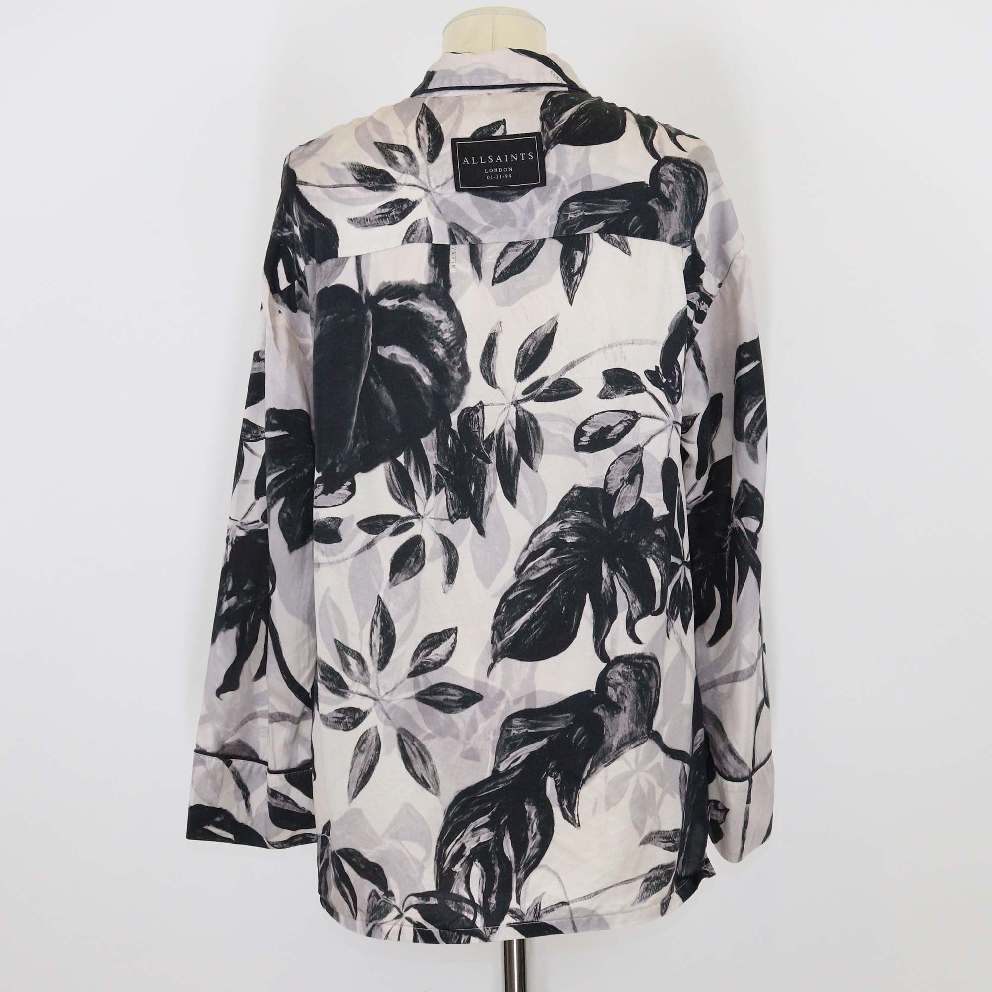All Saints Black/Beige Lyocell Sofi & Silk Blend Sofi Jackie Shirt