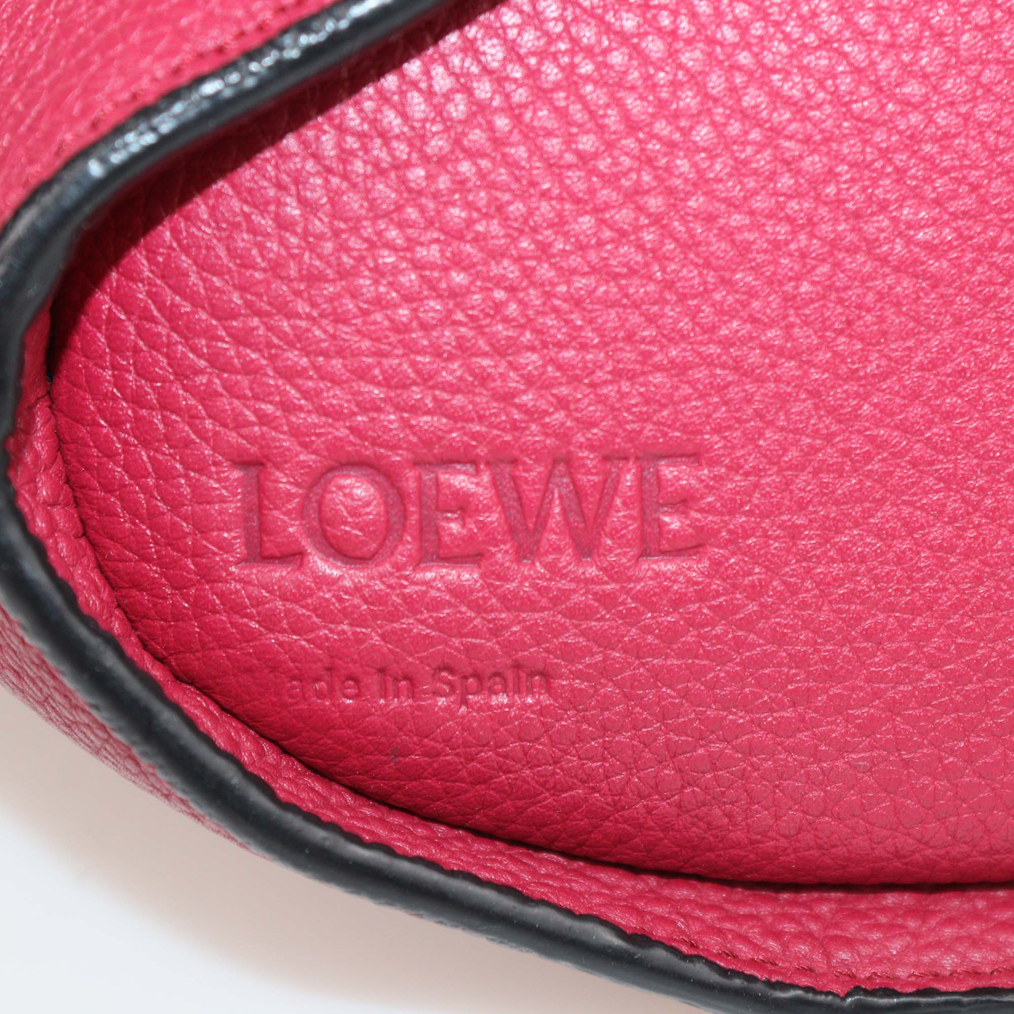 Loewe Red Leather and Shearling Mini Bunny Crossbody Bag