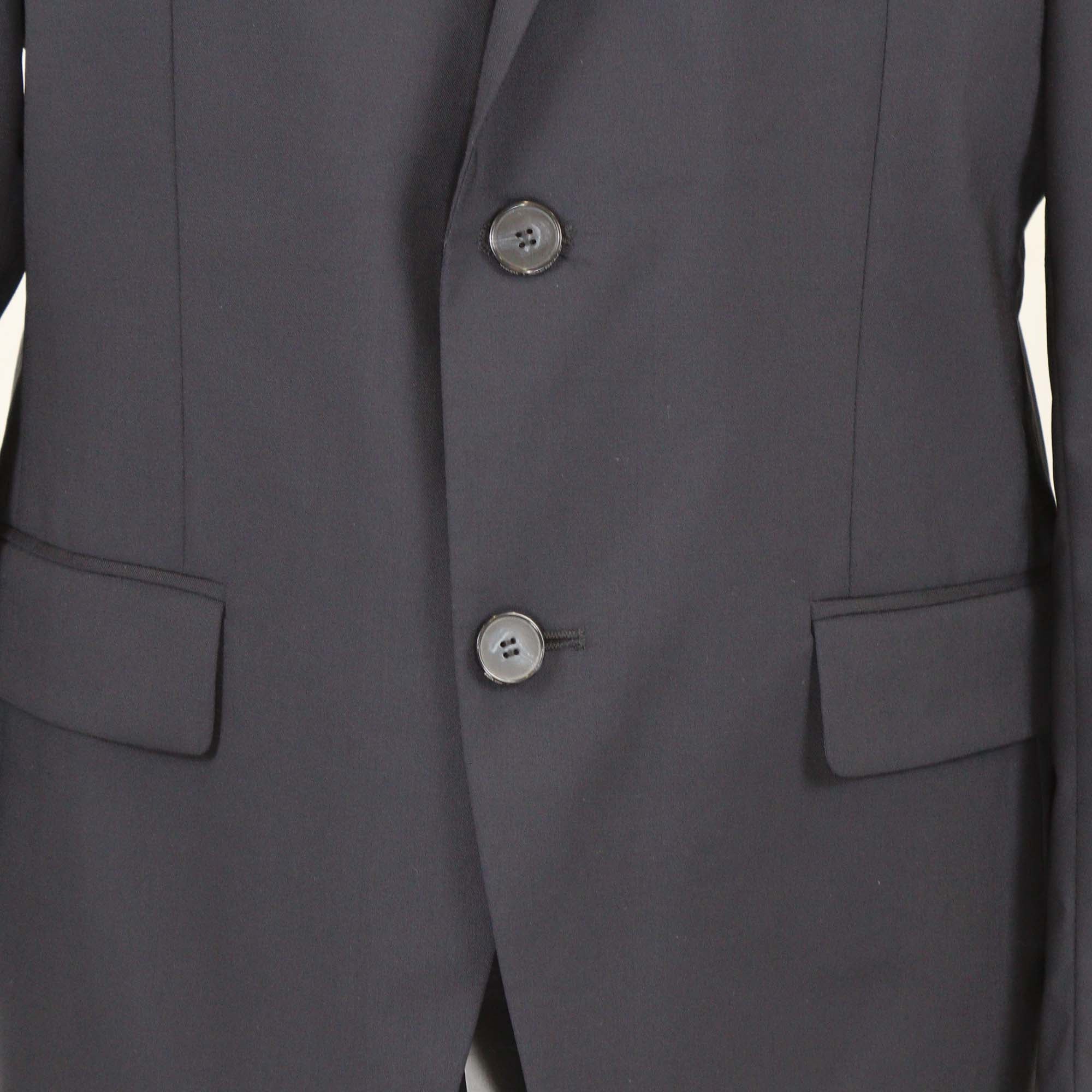 Karl Lagerfeld Navy Blue Wool Single Breasted Blazer
