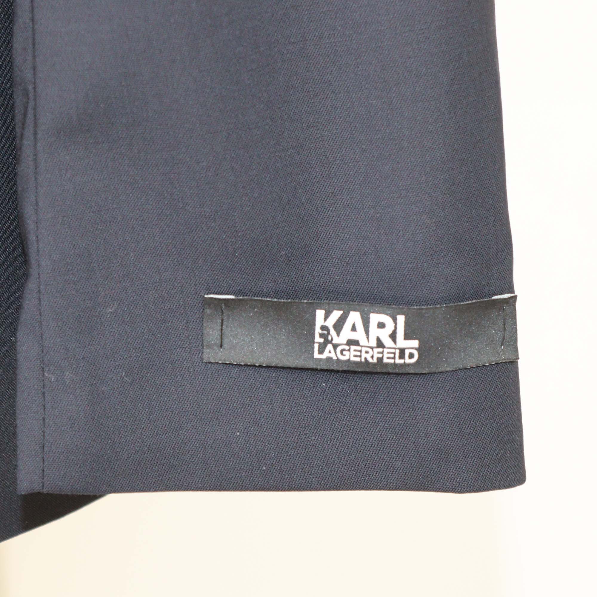 Karl Lagerfeld Navy Blue Wool Single Breasted Blazer