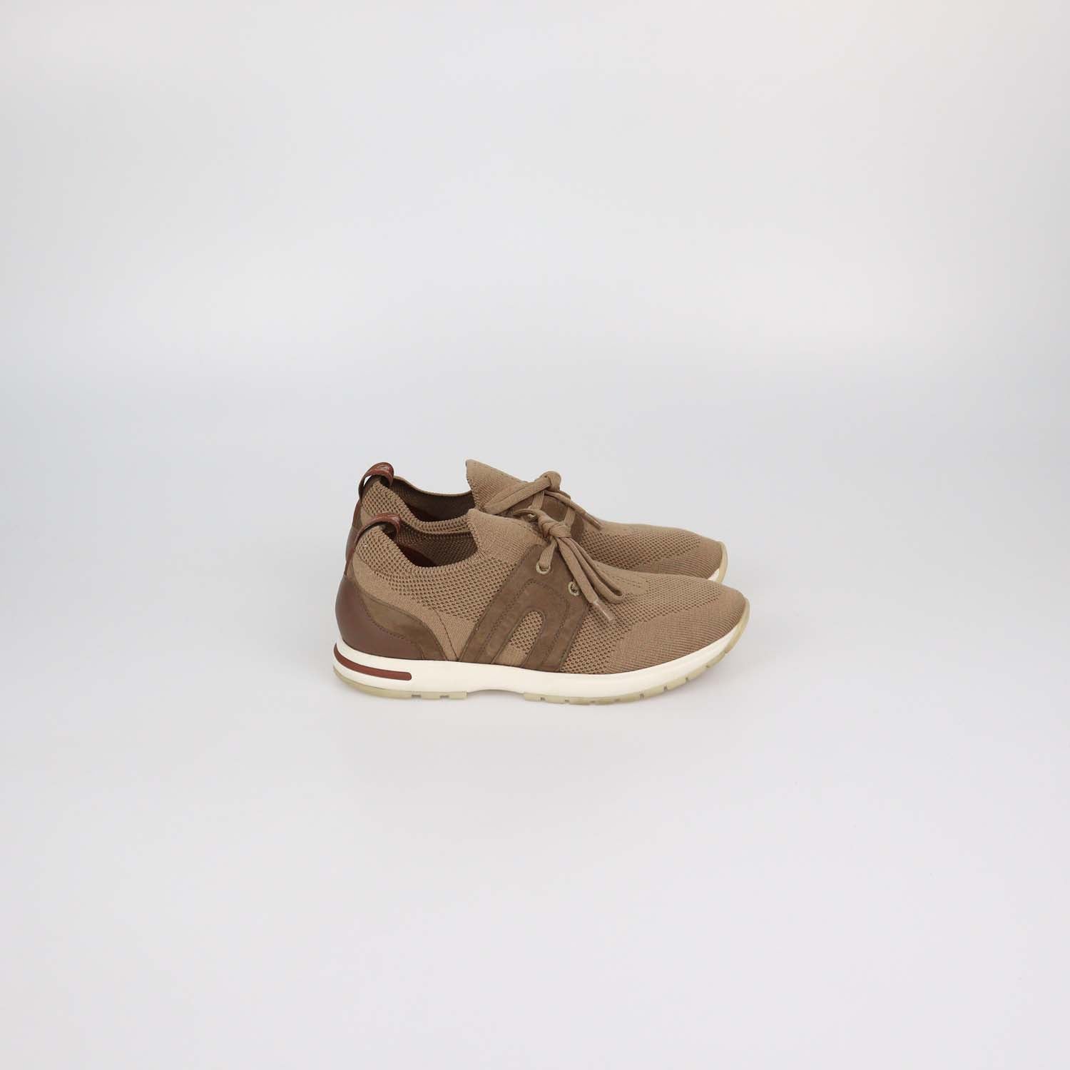 Loro Piana Dusty Camel Suede and Fabric 360 Flexy Walk Sneakers