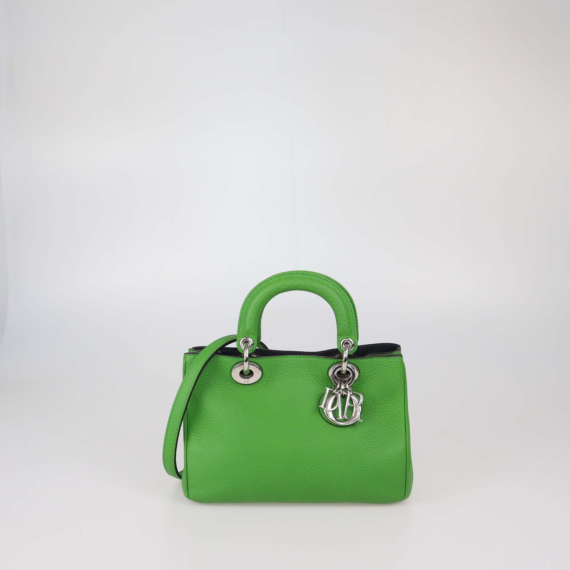 Christian Dior Green Leather Mini Diorissimo Tote