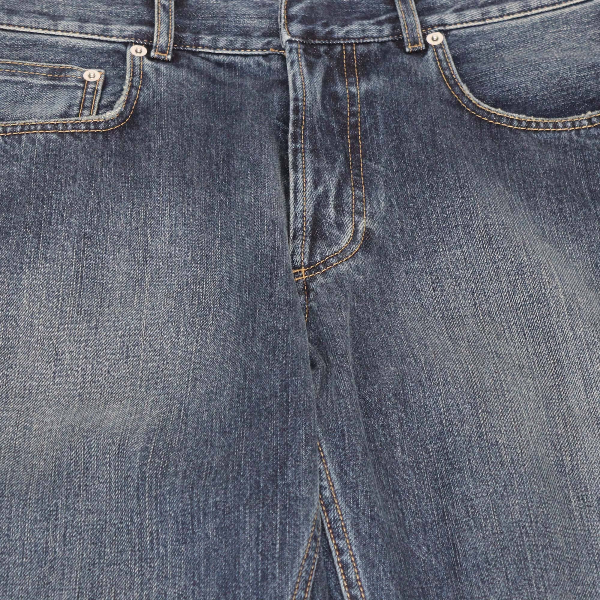 Christian Dior Blue Boyfriend Denim Frayed Edge Jeans Womens Christian Dior