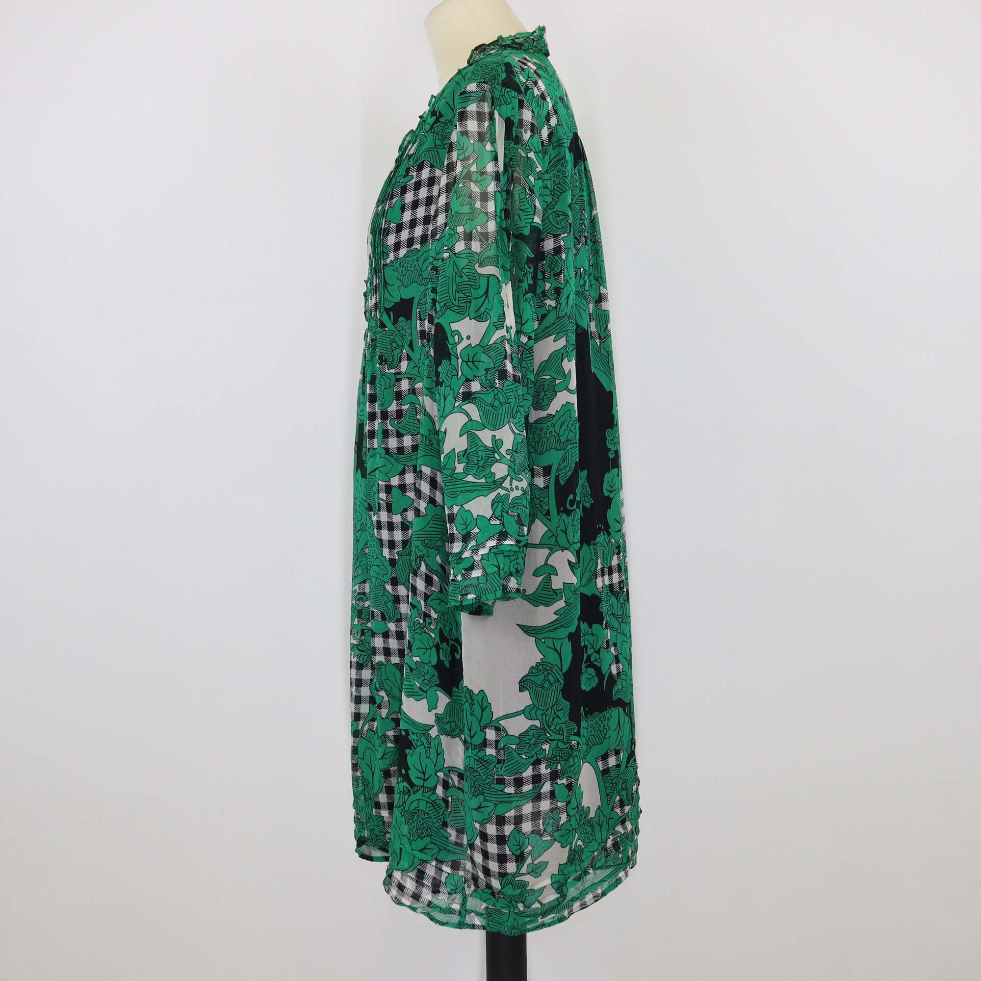 Diane Von Furstenberg Green Silk Floral Print Layla Dress