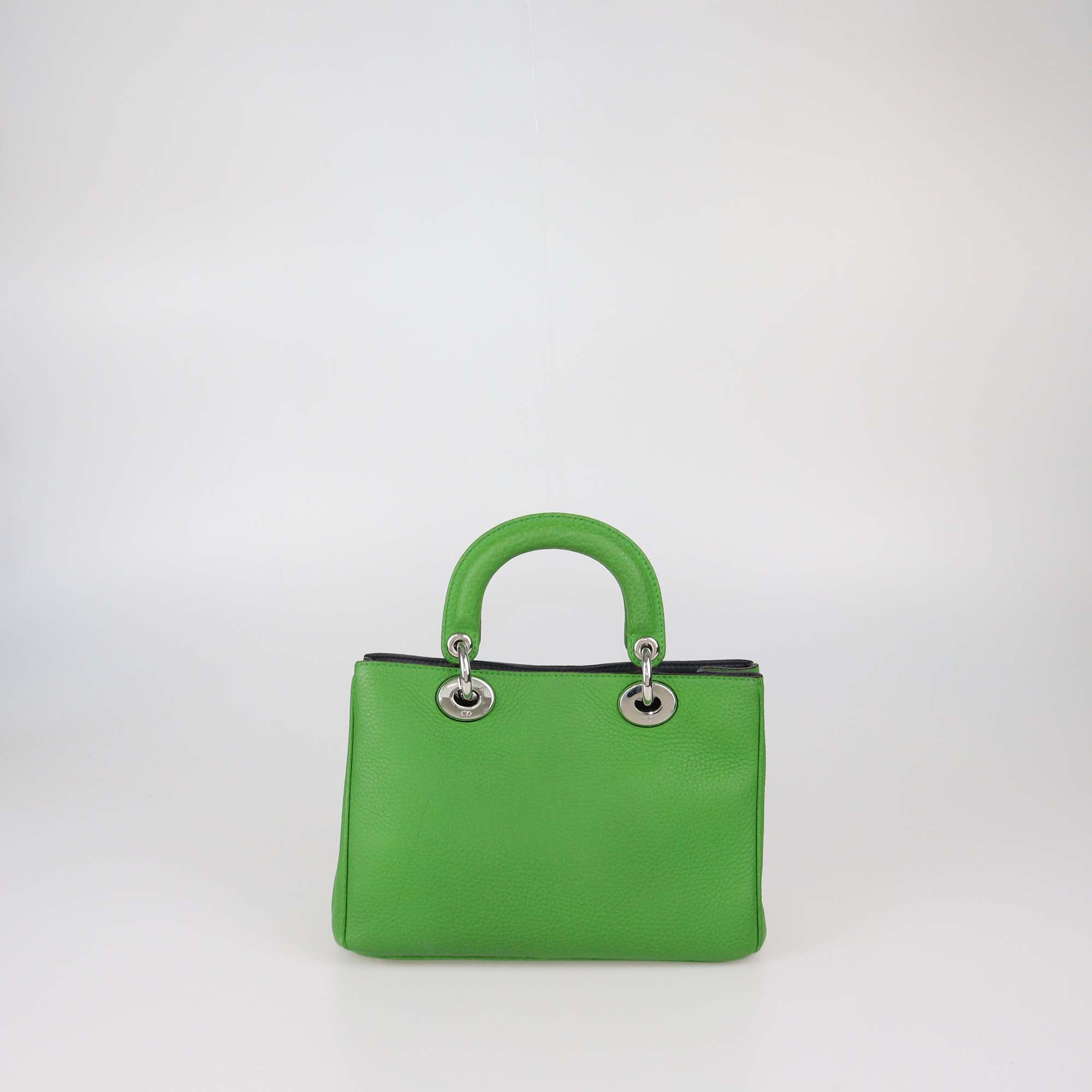 Christian Dior Green Leather Mini Diorissimo Tote
