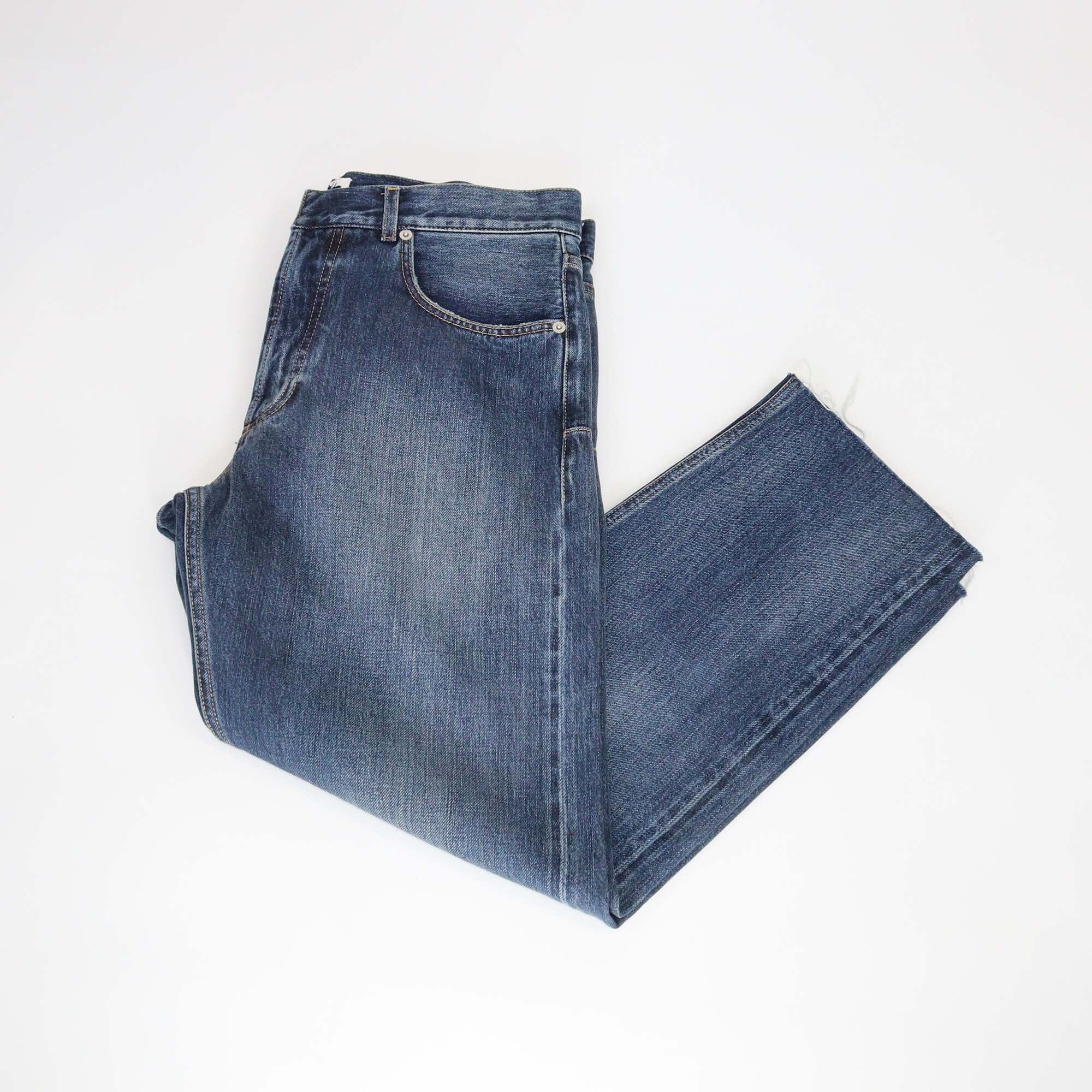 Christian Dior Blue Boyfriend Denim Frayed Edge Jeans Womens Christian Dior
