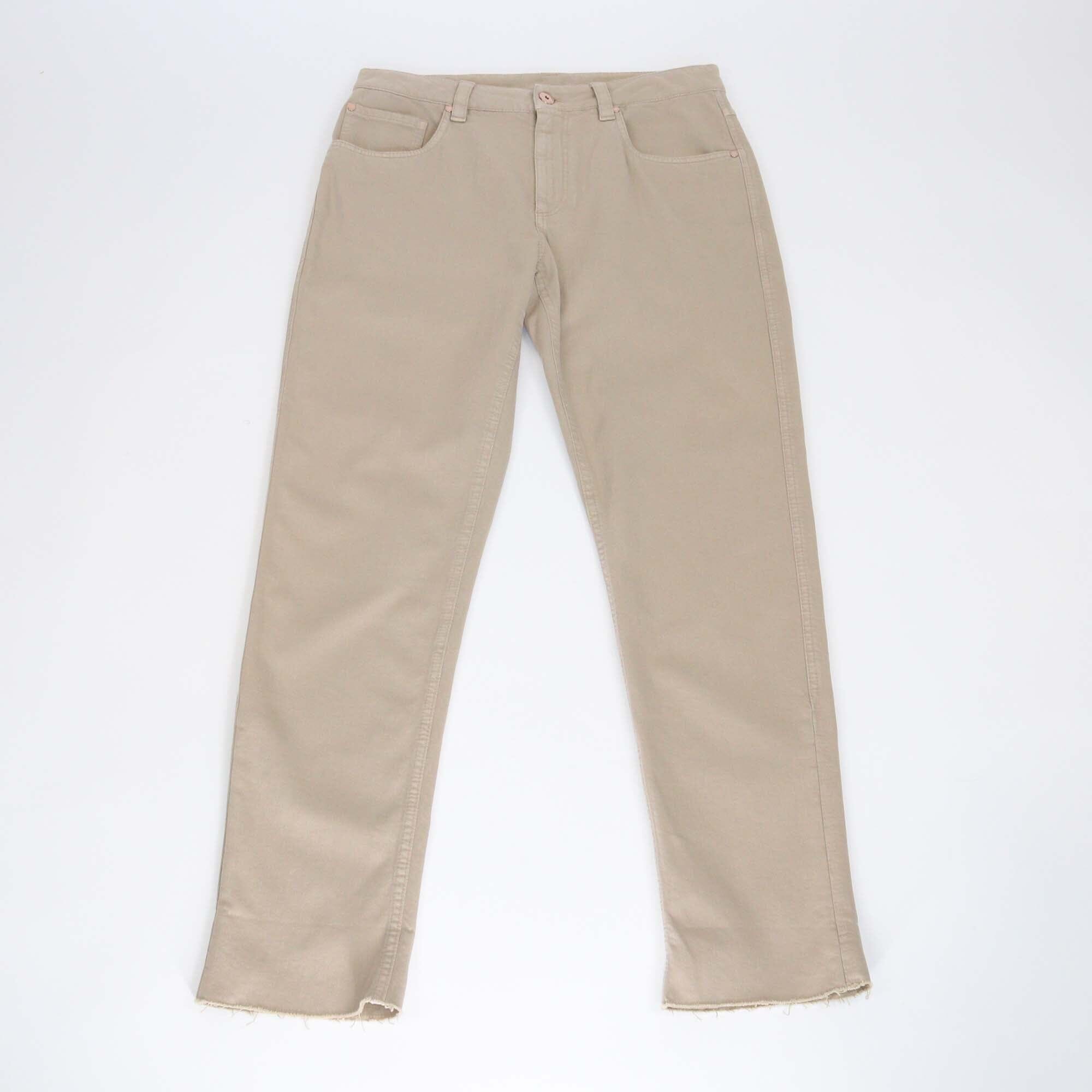 Brunello Cucinelli Light Brown Monili Cuff Detailed Denim Jeans Womens Brunello Cucinelli