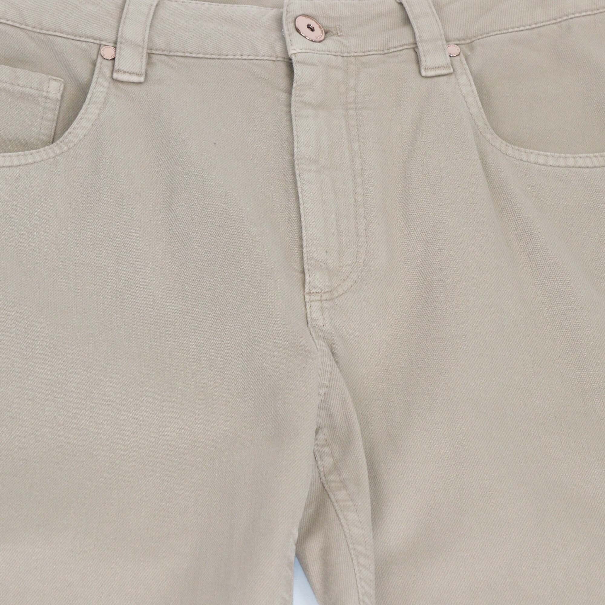 Brunello Cucinelli Light Brown Monili Cuff Detailed Denim Jeans Womens Brunello Cucinelli