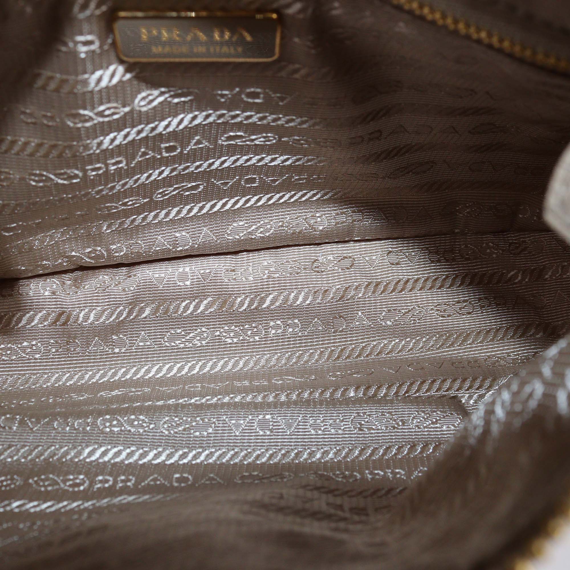 Prada Beige Re-Nylon and Saffiano Leather Re-Edition 2005 Shoulder Bag