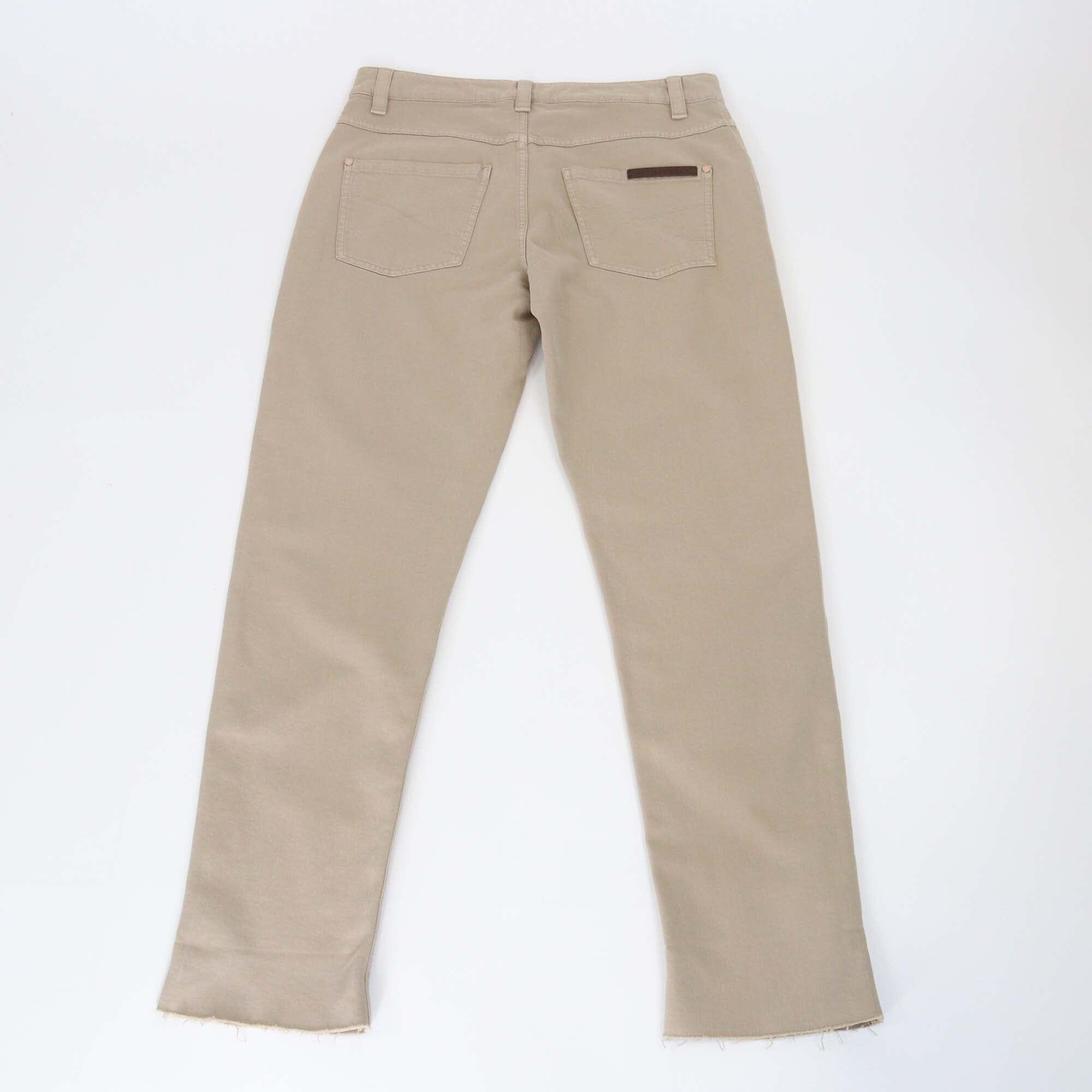 Brunello Cucinelli Light Brown Monili Cuff Detailed Denim Jeans Womens Brunello Cucinelli