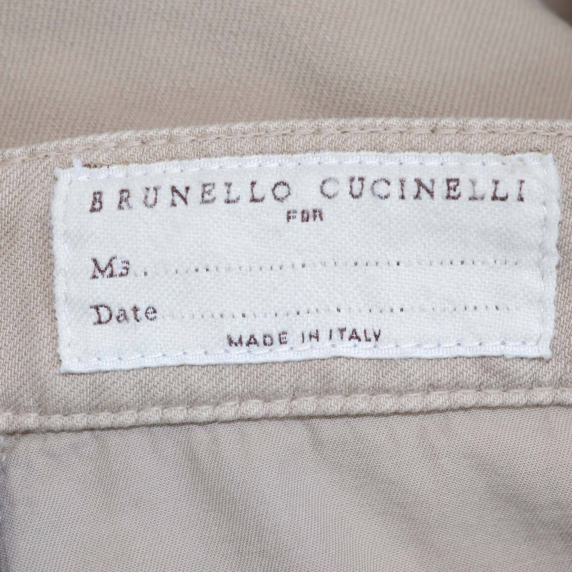 Brunello Cucinelli Light Brown Monili Cuff Detailed Denim Jeans Womens Brunello Cucinelli