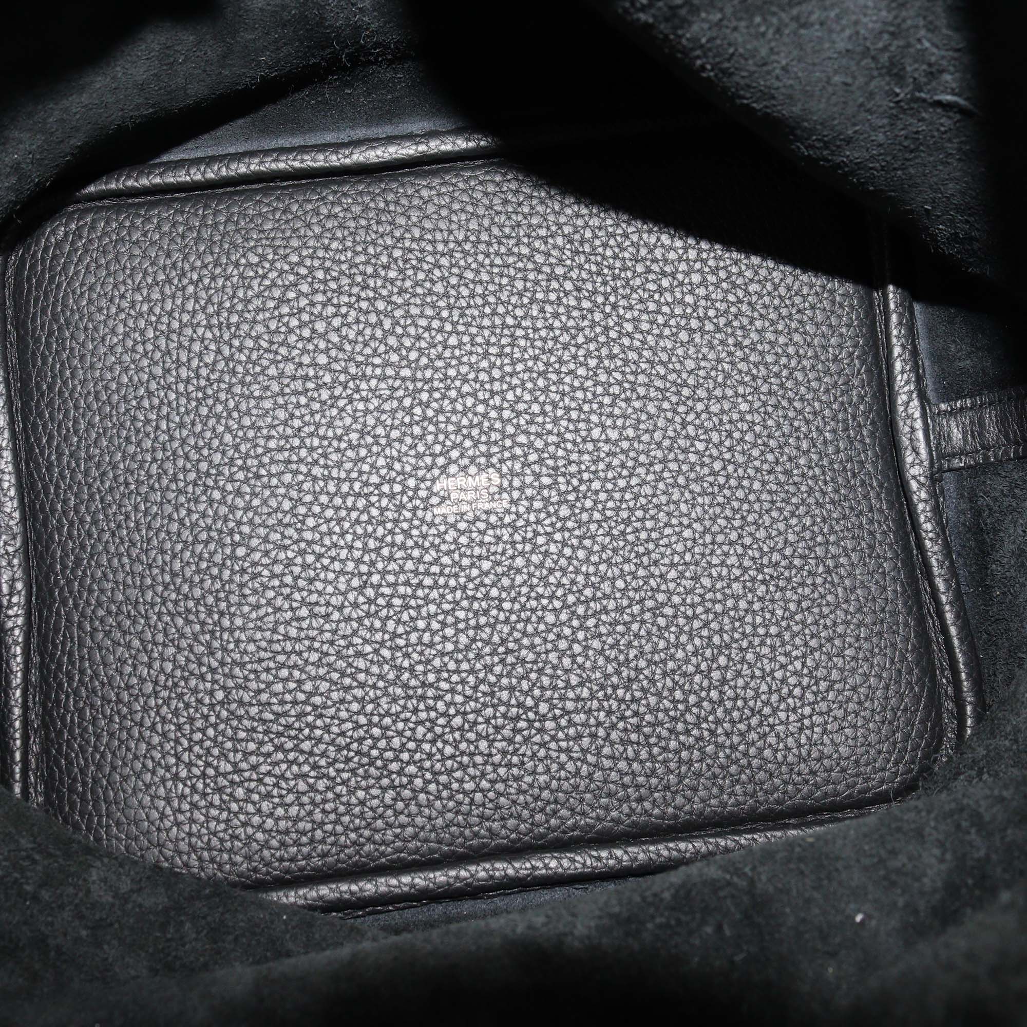 Hermes Black Clemence Leather Picotin Lock 22 Bag