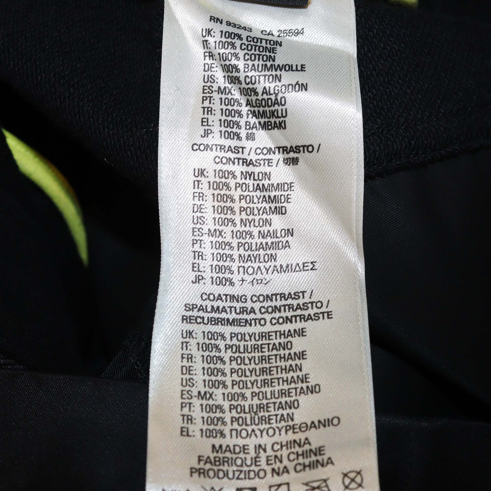 Diesel Black Cotton & Nylon Front Zip Biker Jacket