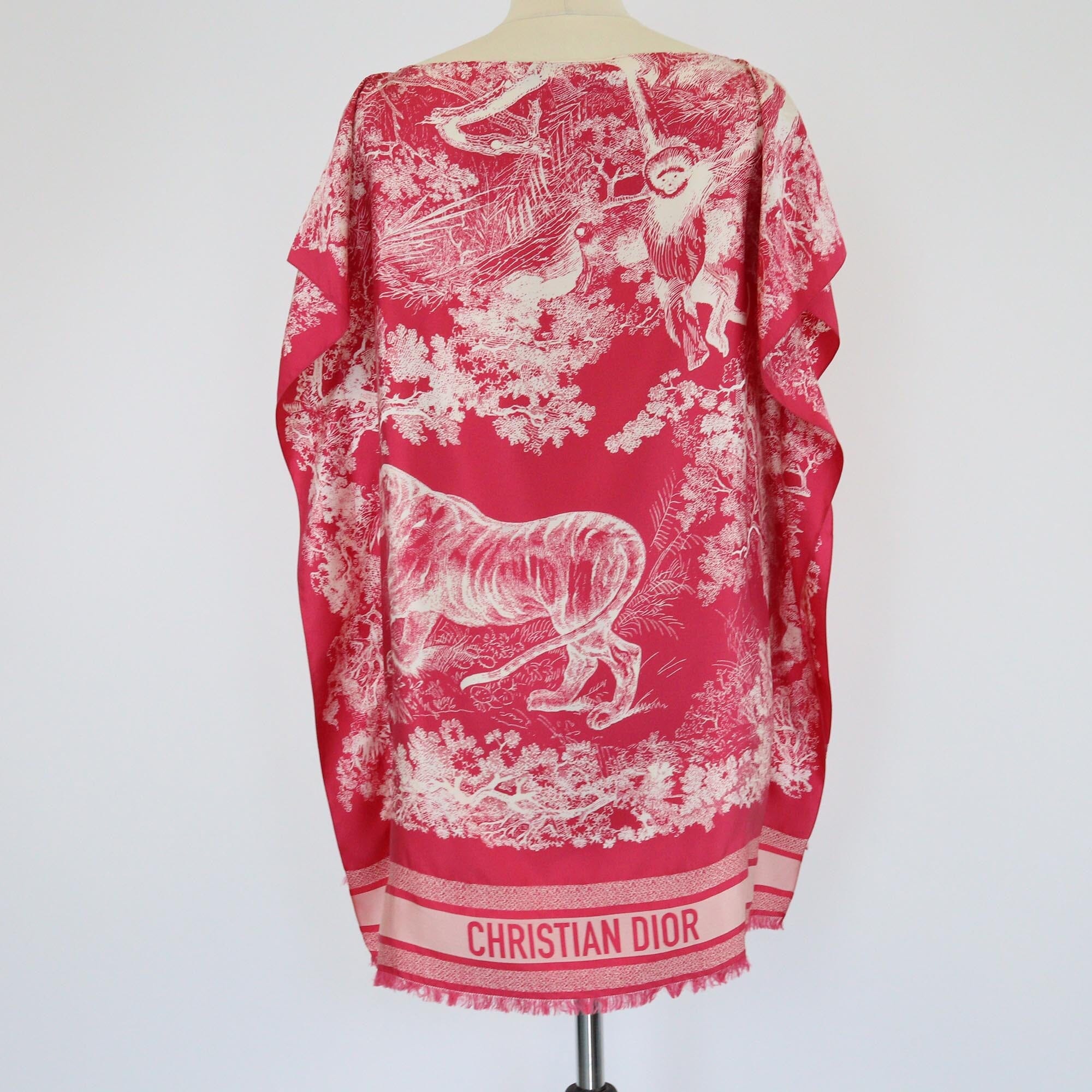Christian Dior Pink Toile De Juoy Reverse Poncho Womens Christian Dior