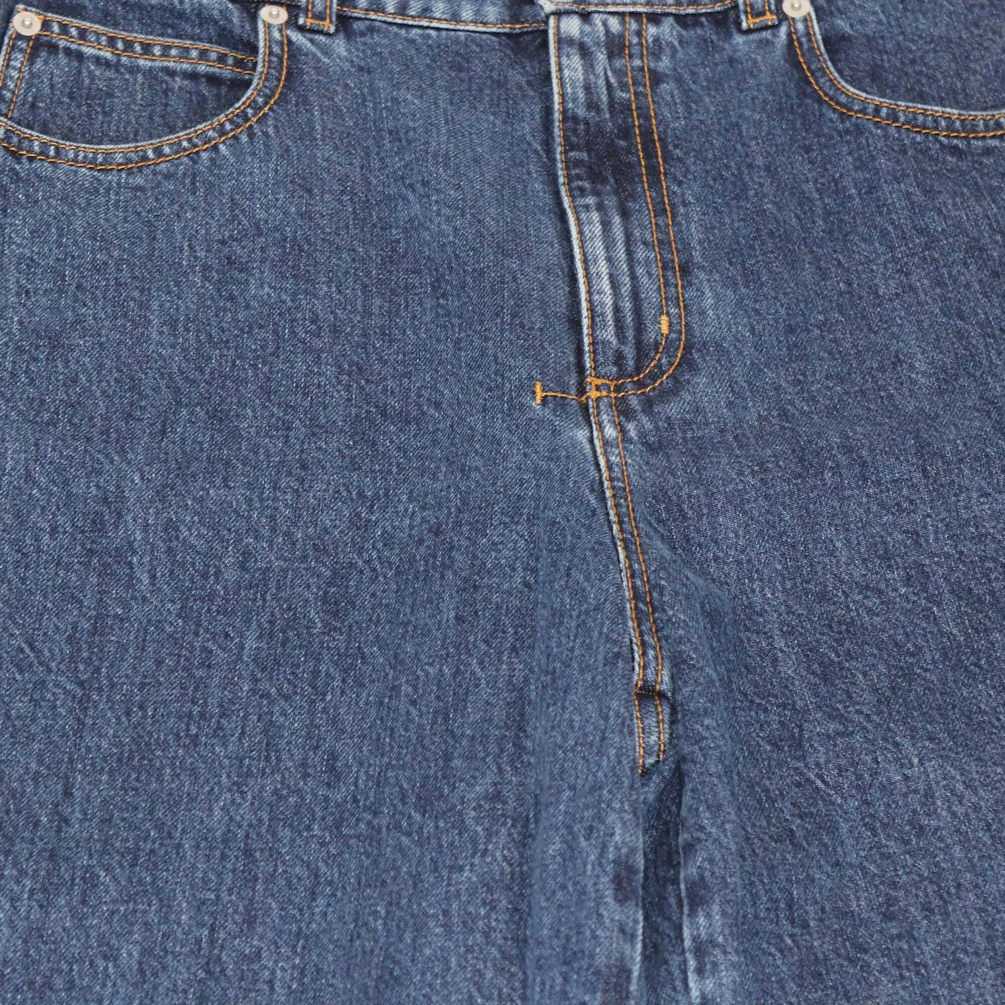 Alexander McQueen Blue Boyfriend Denim Cropped Jeans Womens Alexander McQueen