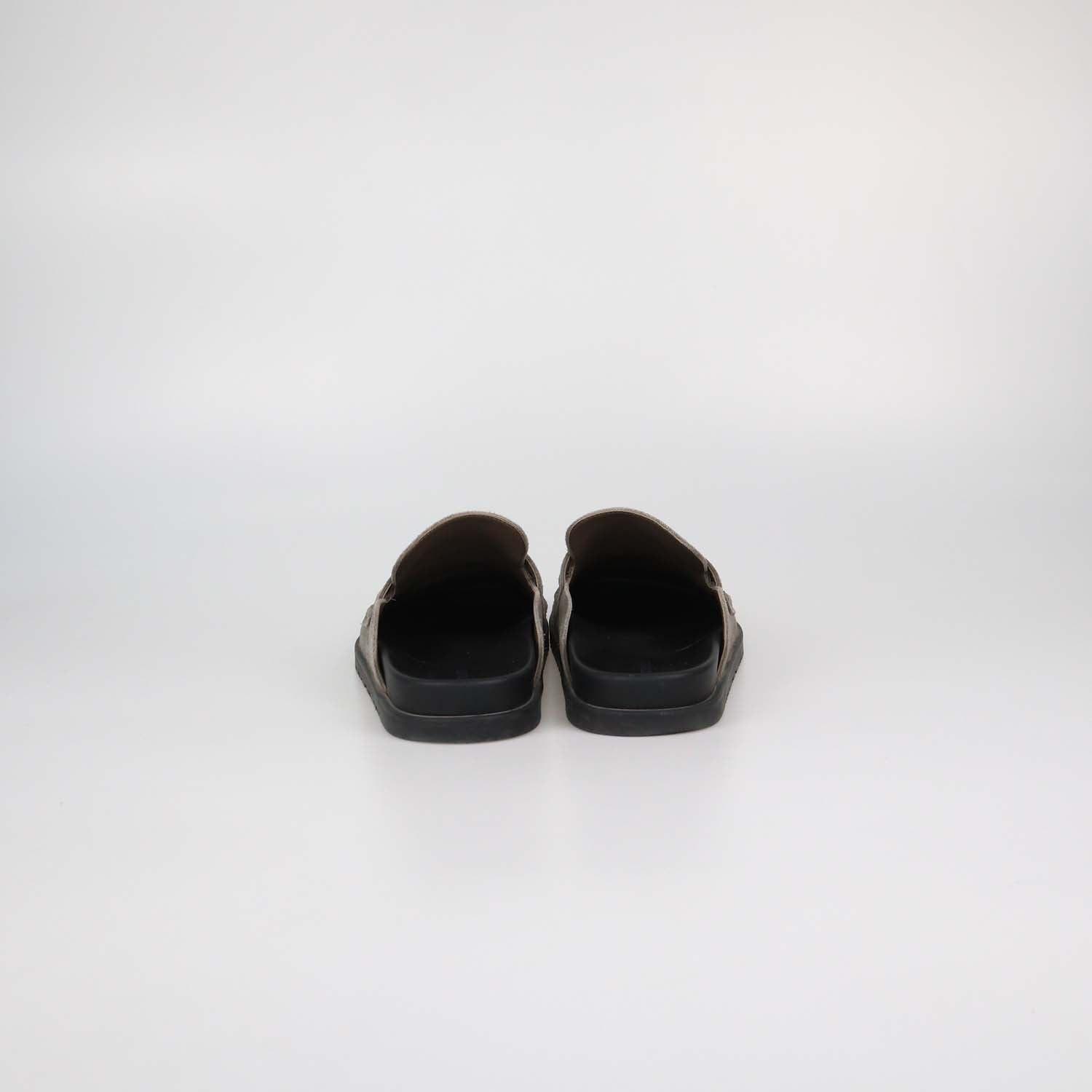 Hermes Grey Suede Go Mules