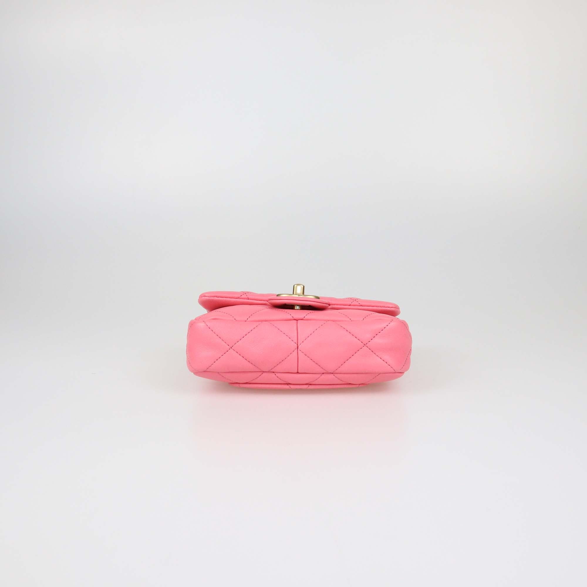 Chanel Pink Quilted Leather Mini Funky Town Flap Bag