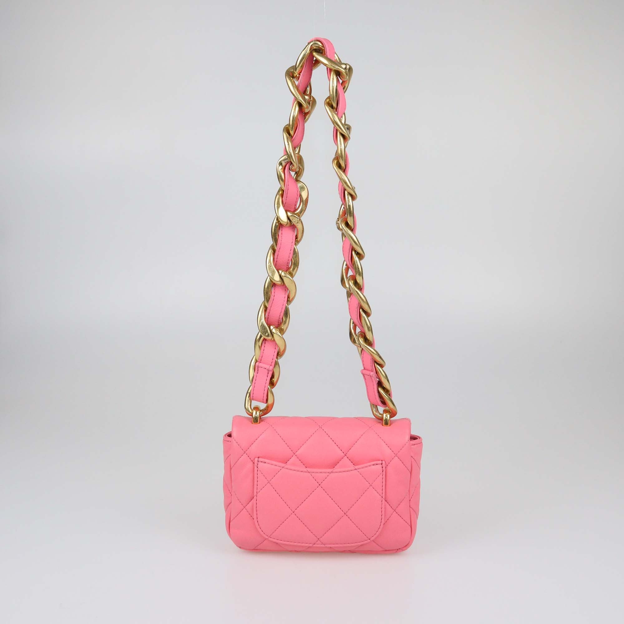 Chanel Pink Quilted Leather Mini Funky Town Flap Bag