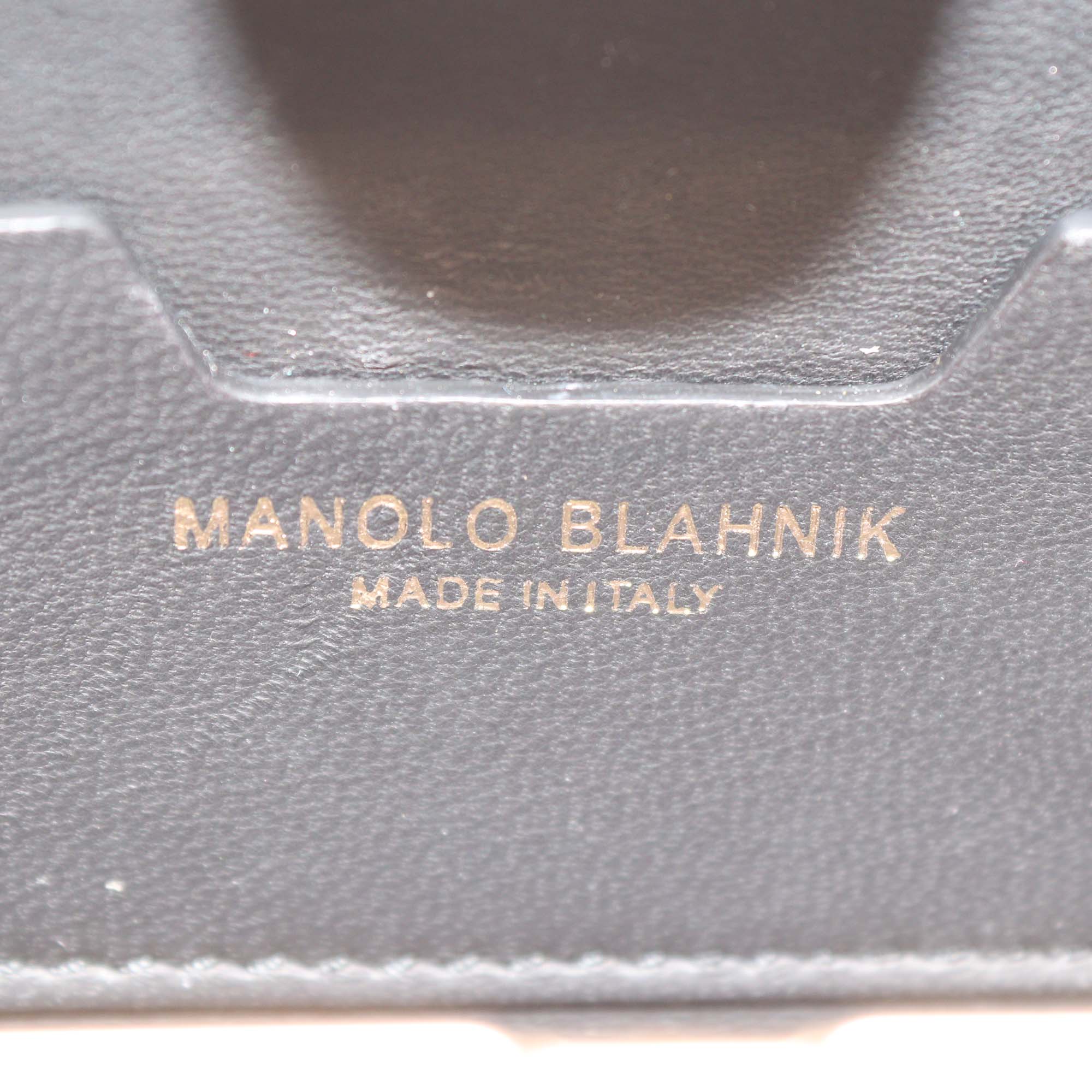Manolo Blahnik Gold/Ivory Gold Tone Metal & Enamel Mina Chain Box Clutch