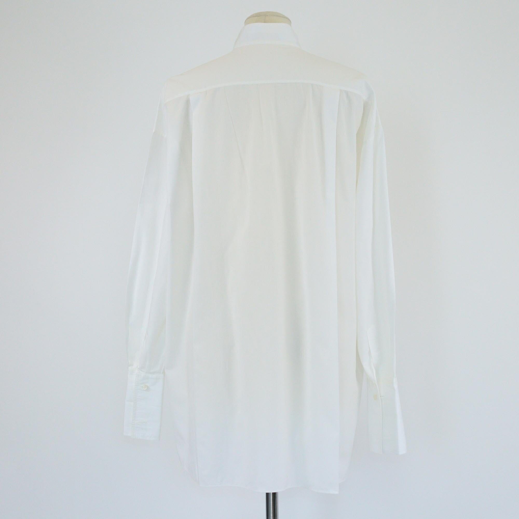 Christian Dior White Pleated Poplin Long Blouse Womens Christian Dior