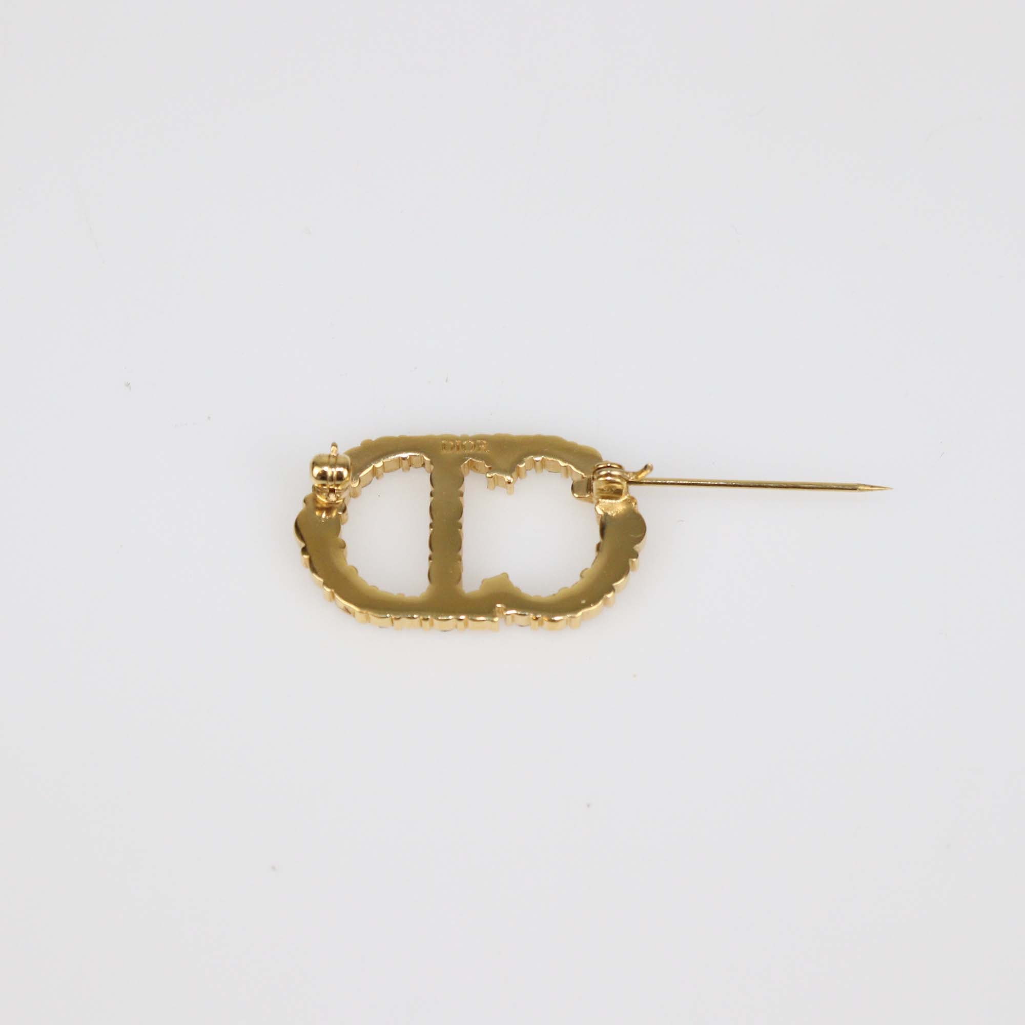 Christian Dior Clair D Lune Crystal Gold Plated Metal Brooch