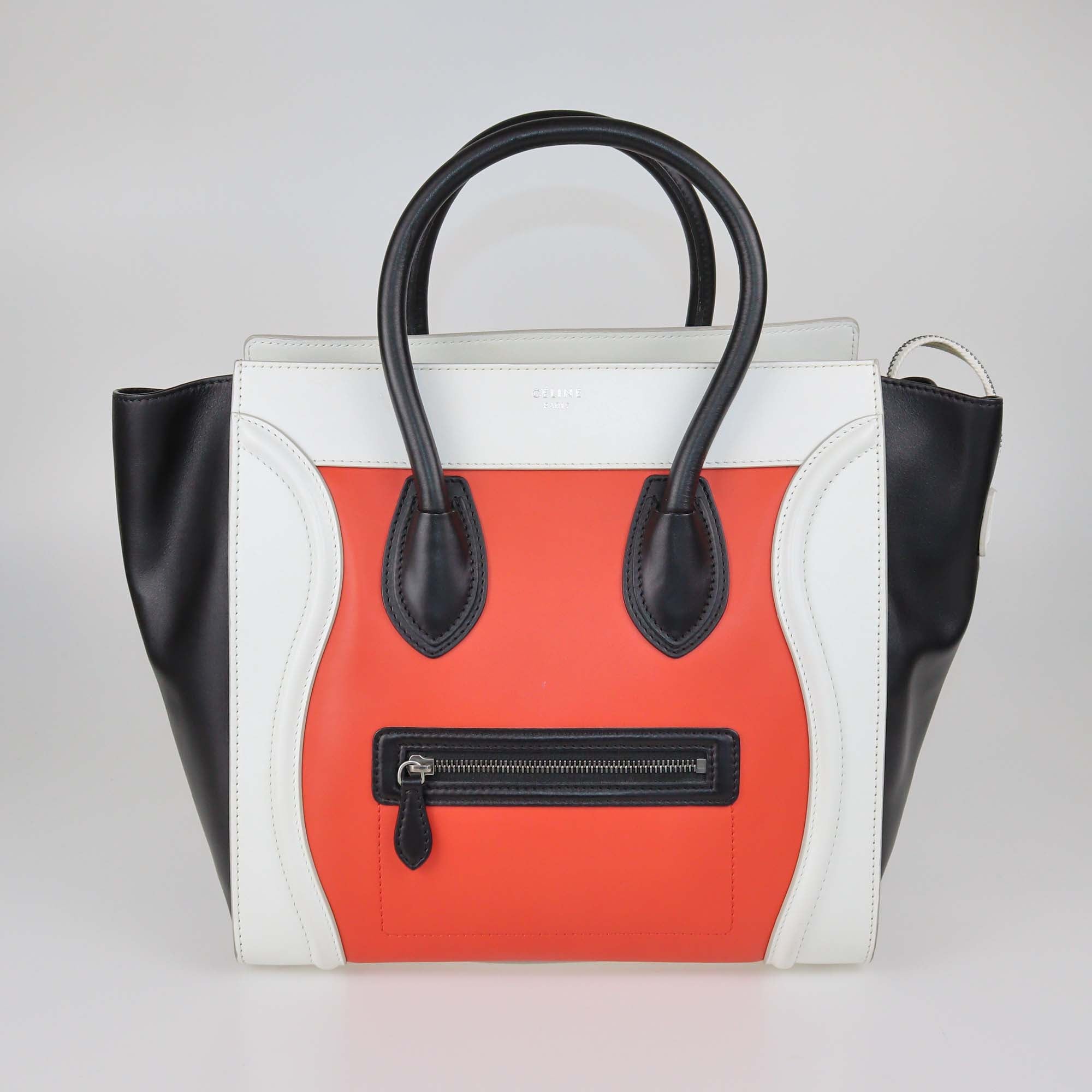 Celine Tricolor Leather Mini Luggage Tote
