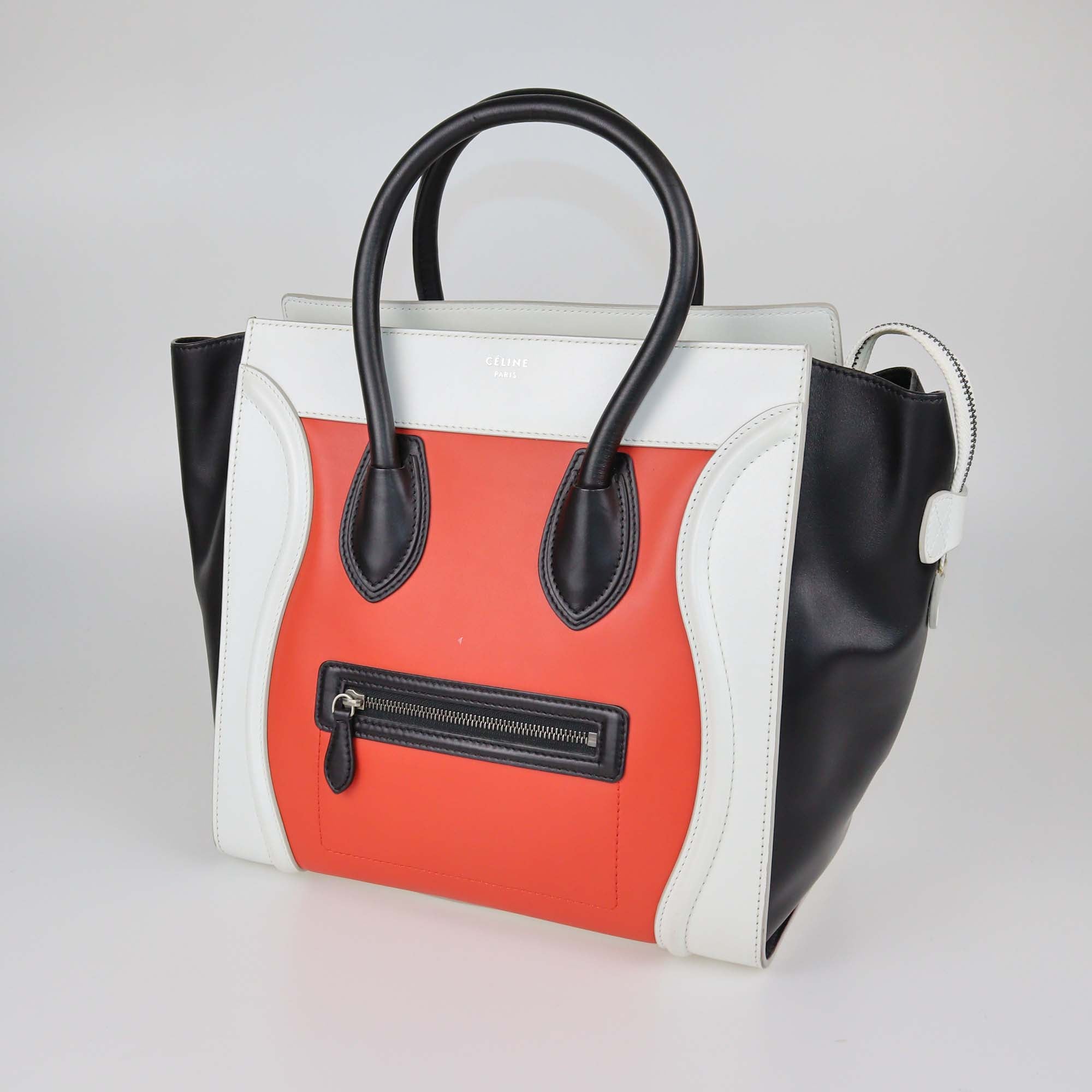 Celine Tricolor Leather Mini Luggage Tote