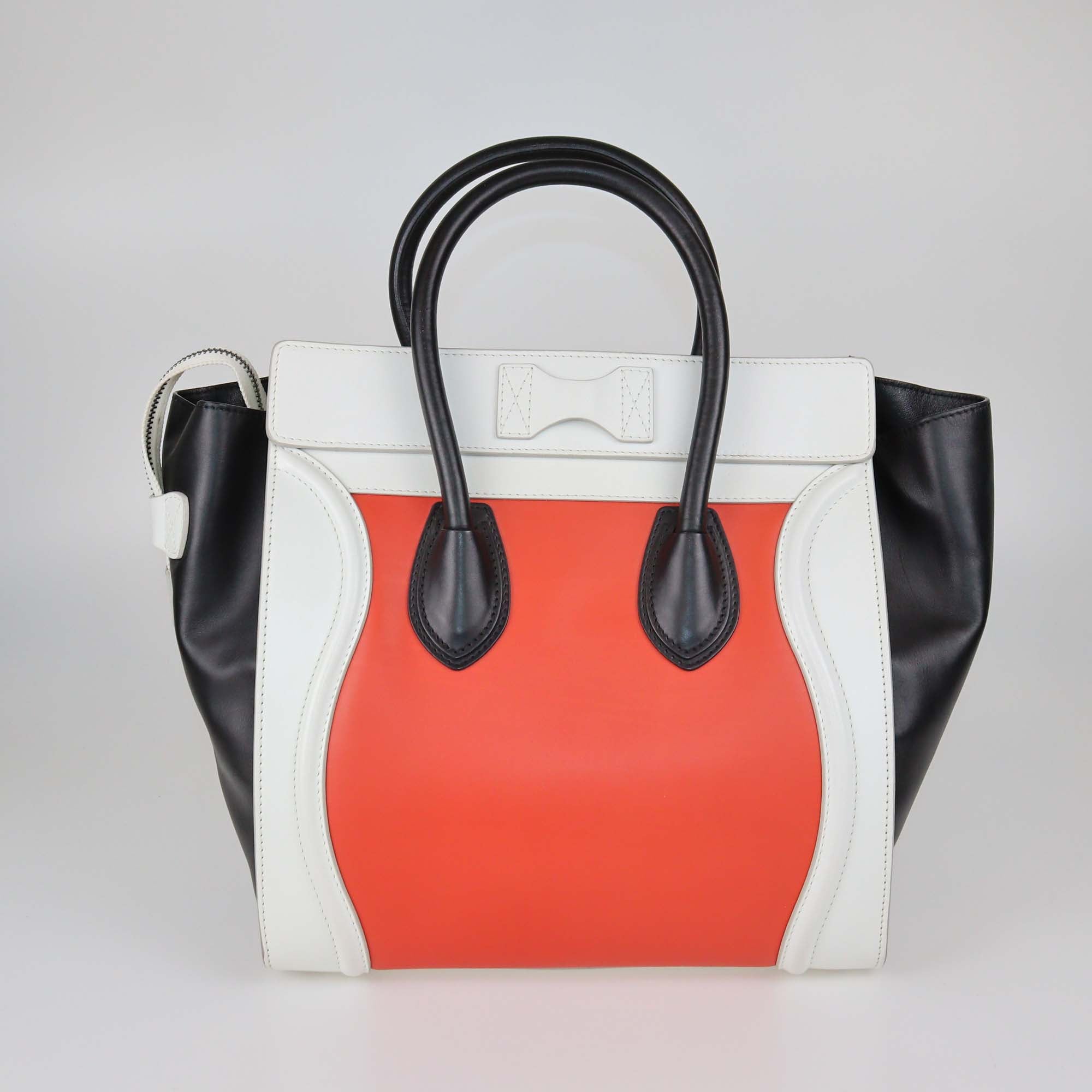 Celine Tricolor Leather Mini Luggage Tote
