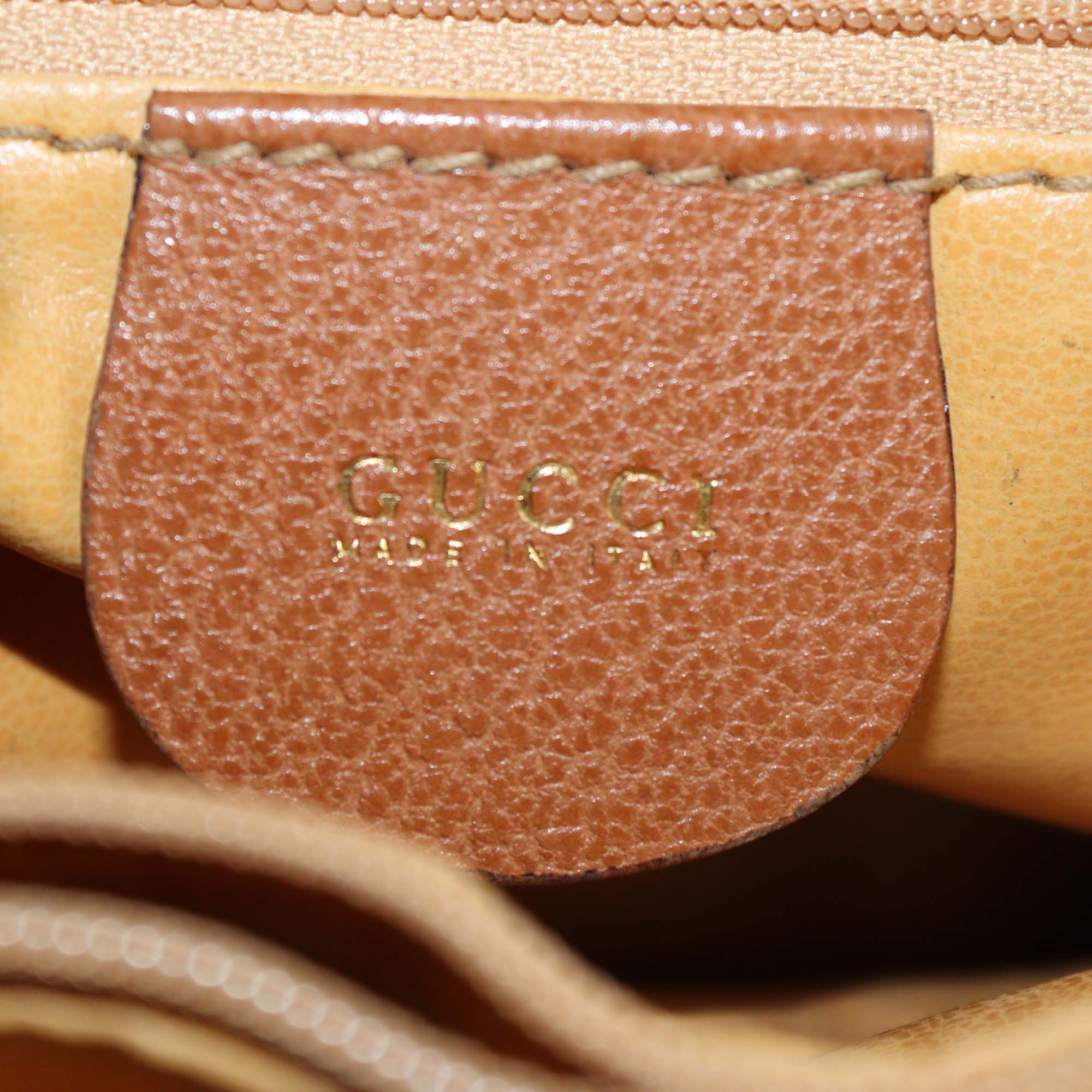 Gucci Brown Leather Vintage Diana Bamboo Tote