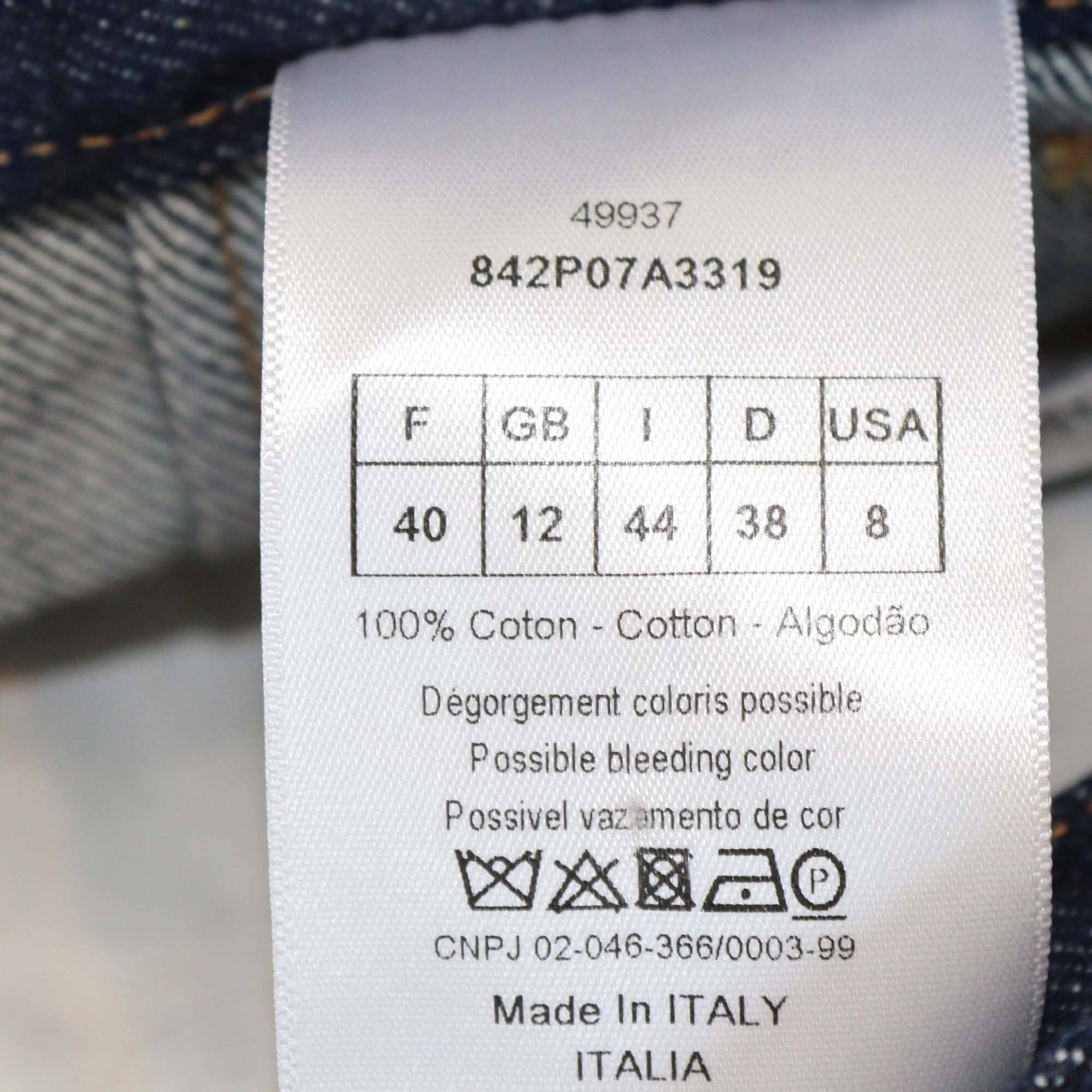 Christian Dior Dark Blue Denim High Waist Wide Leg Jeans Womens Christian Dior