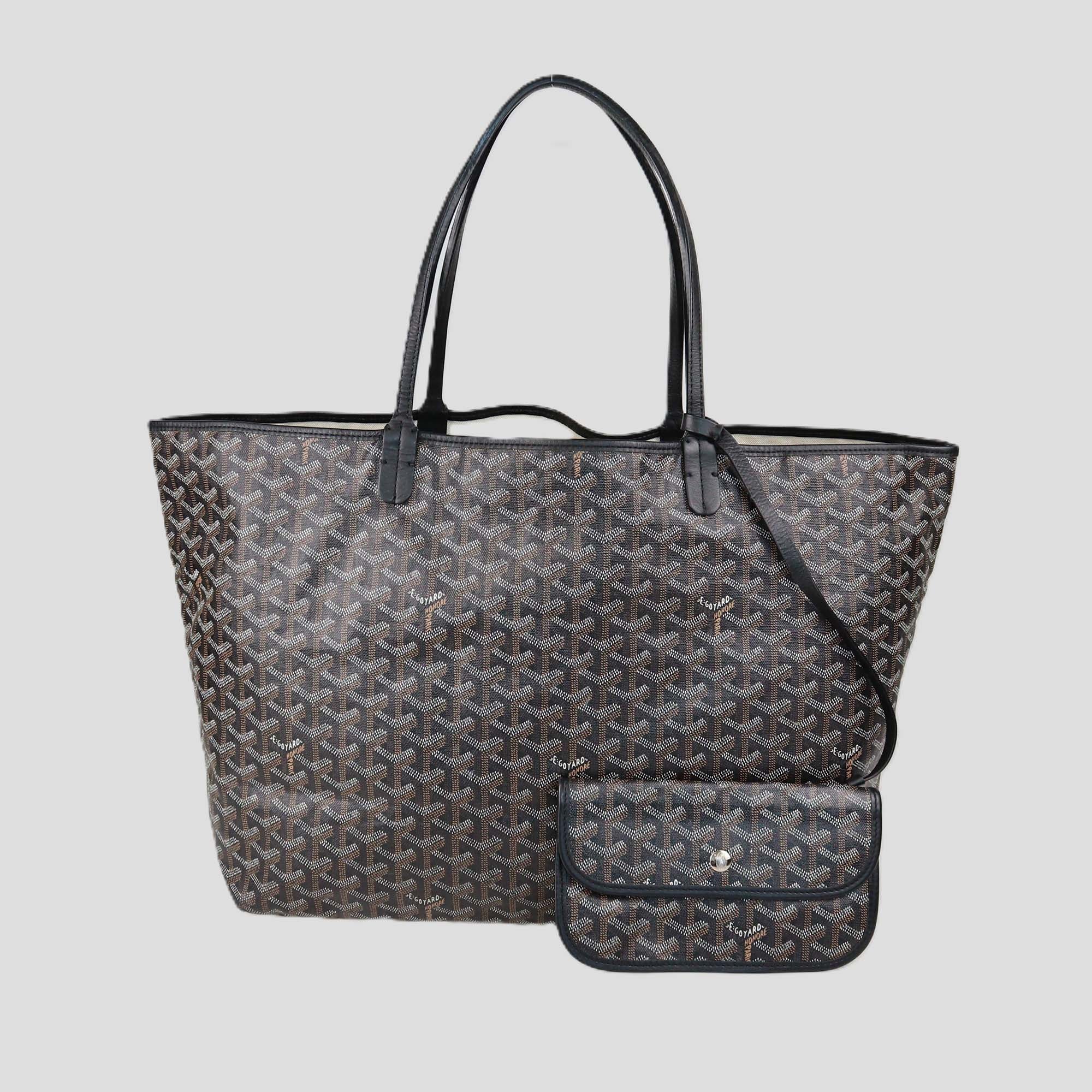 Goyard Black Goyardine Coated Canvas Saint Louis GM Tote