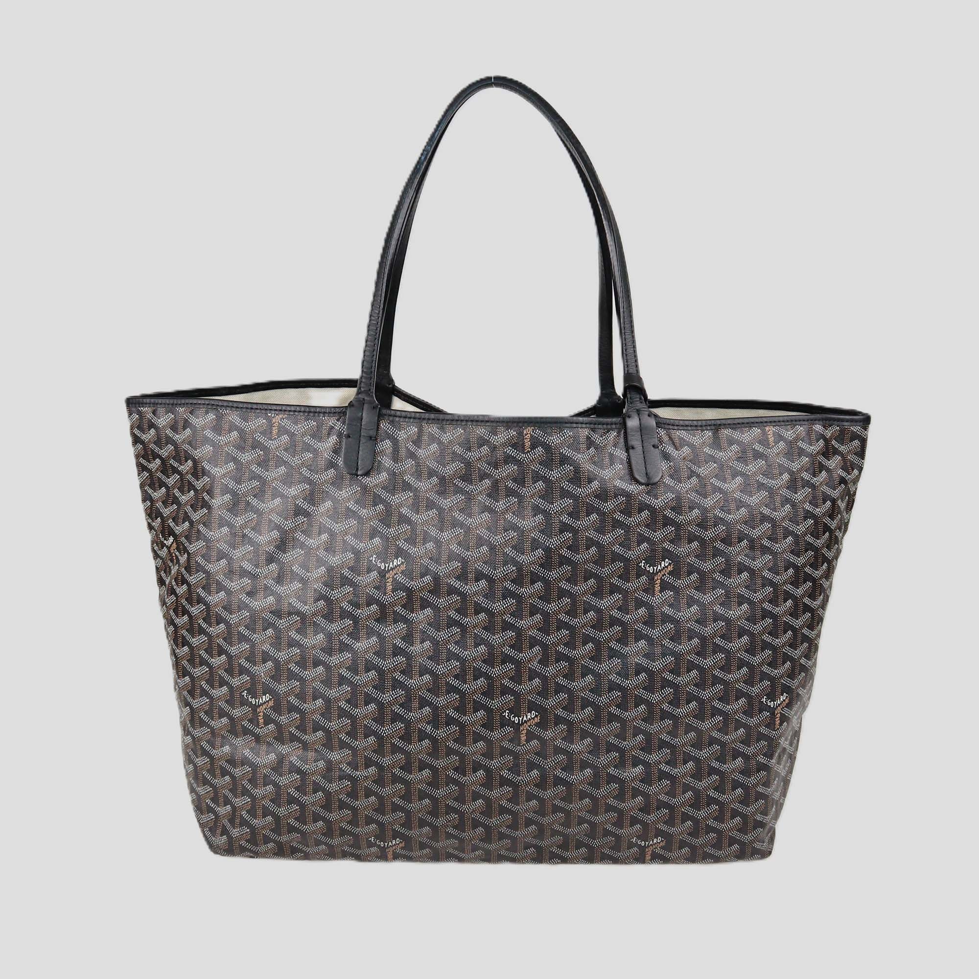 Goyard Black Goyardine Coated Canvas Saint Louis GM Tote