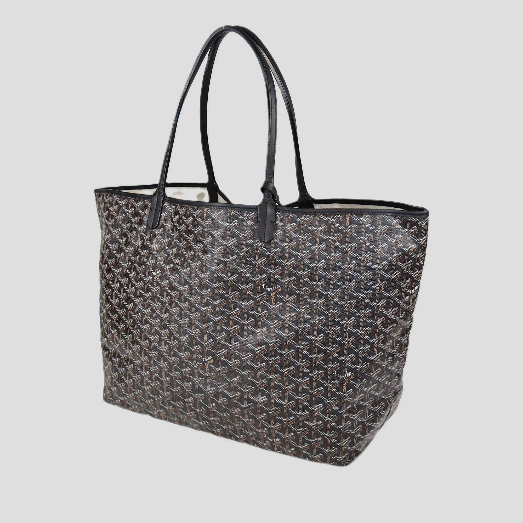 Goyard Black Goyardine Coated Canvas Saint Louis GM Tote
