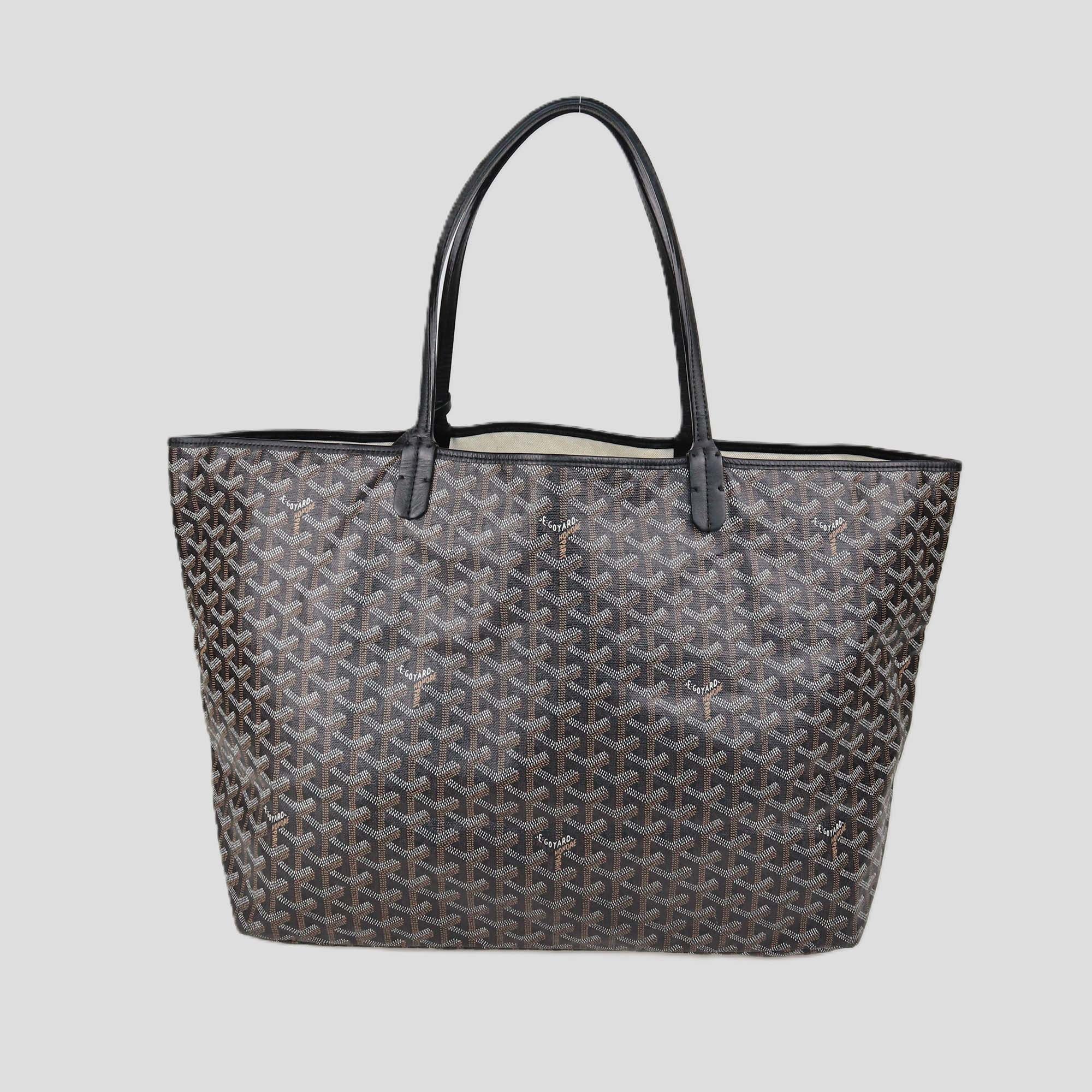 Goyard Black Goyardine Coated Canvas Saint Louis GM Tote