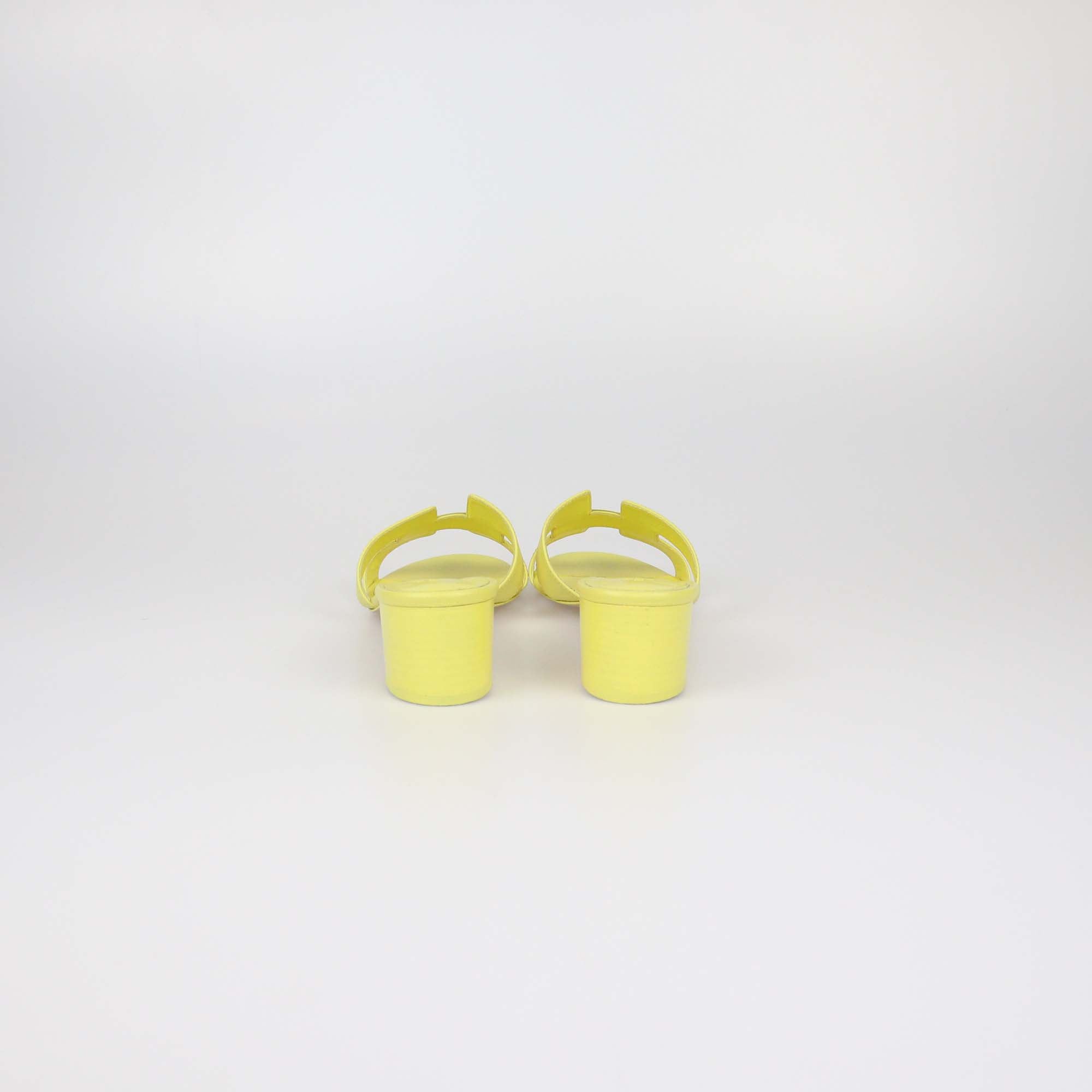 Hermes Yellow Epsom Leather Oasis Sandals