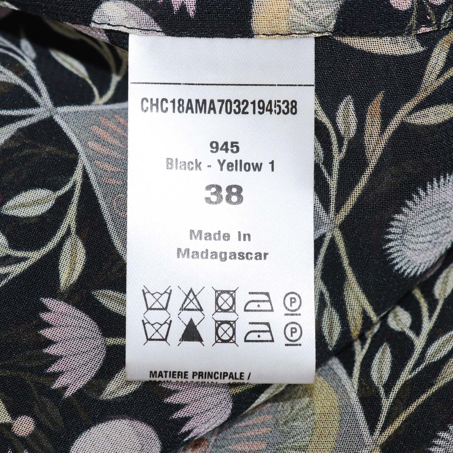 Chloe Black/Yellow Viscose Mystic Eye and Bohemian Print V Neck Midi Dress