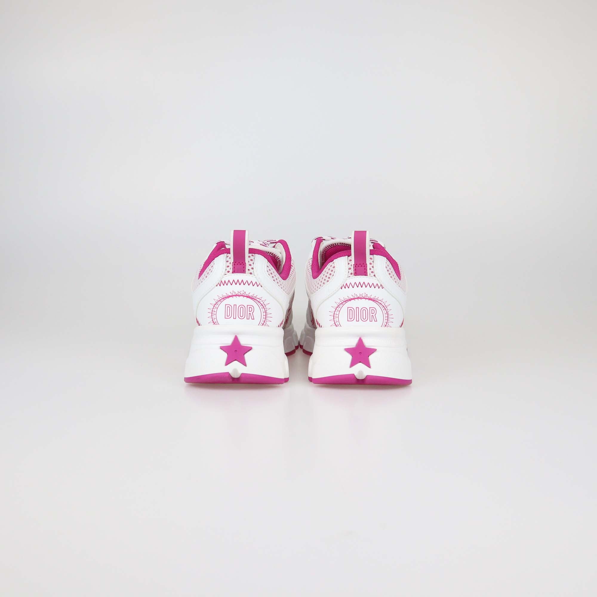 Christian Dior White/Pink Technical Mesh Dior Chrono Sneakers