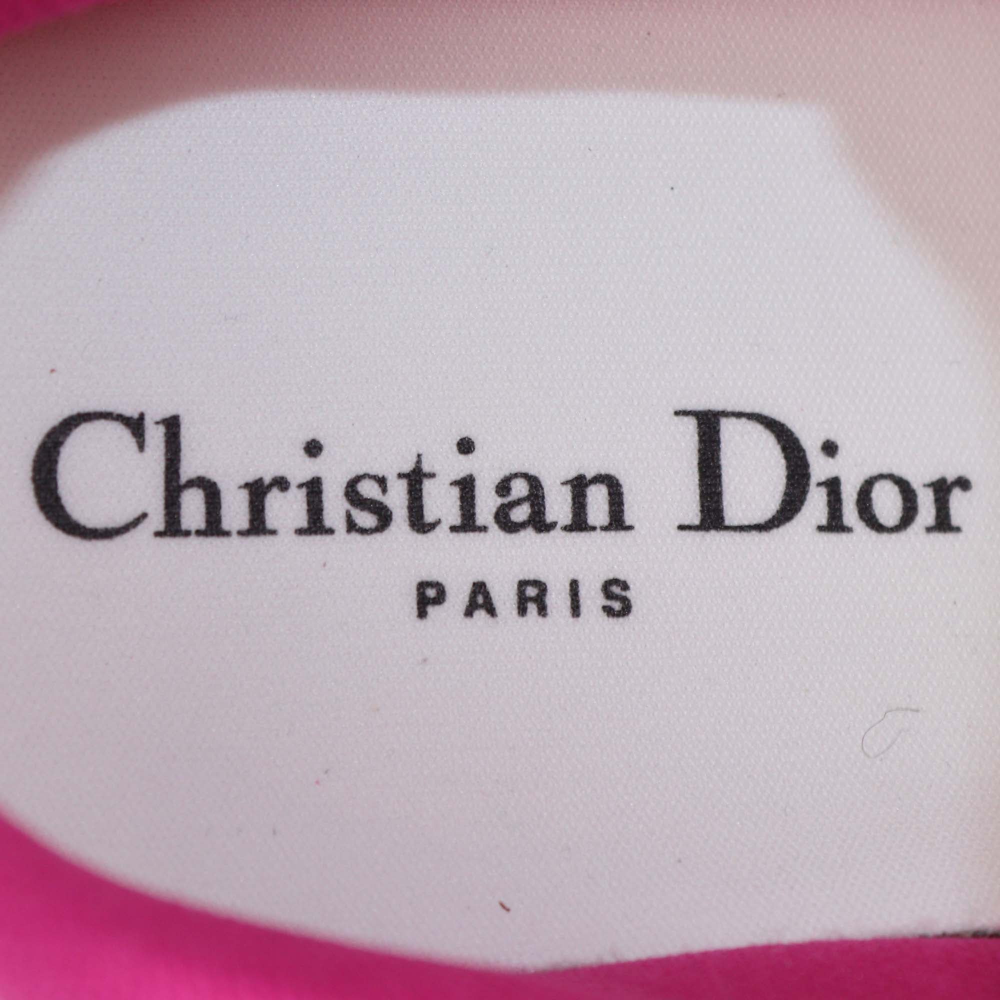 Christian Dior White/Pink Technical Mesh Dior Chrono Sneakers